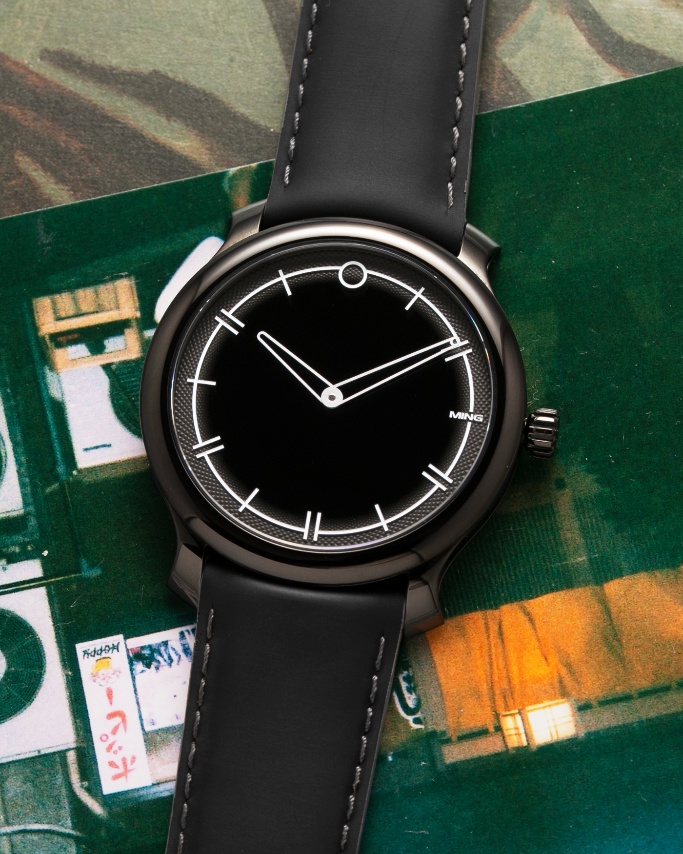 Brand: Ming Year: 2021 Model: 27.02 SPC Friends and Family Material: DLC Coated Stainless Steel Movement: Heavily modified ETA Peseux 7001 Case Diameter: 38mm Strap: Jean Rousseau Black Leather for MING