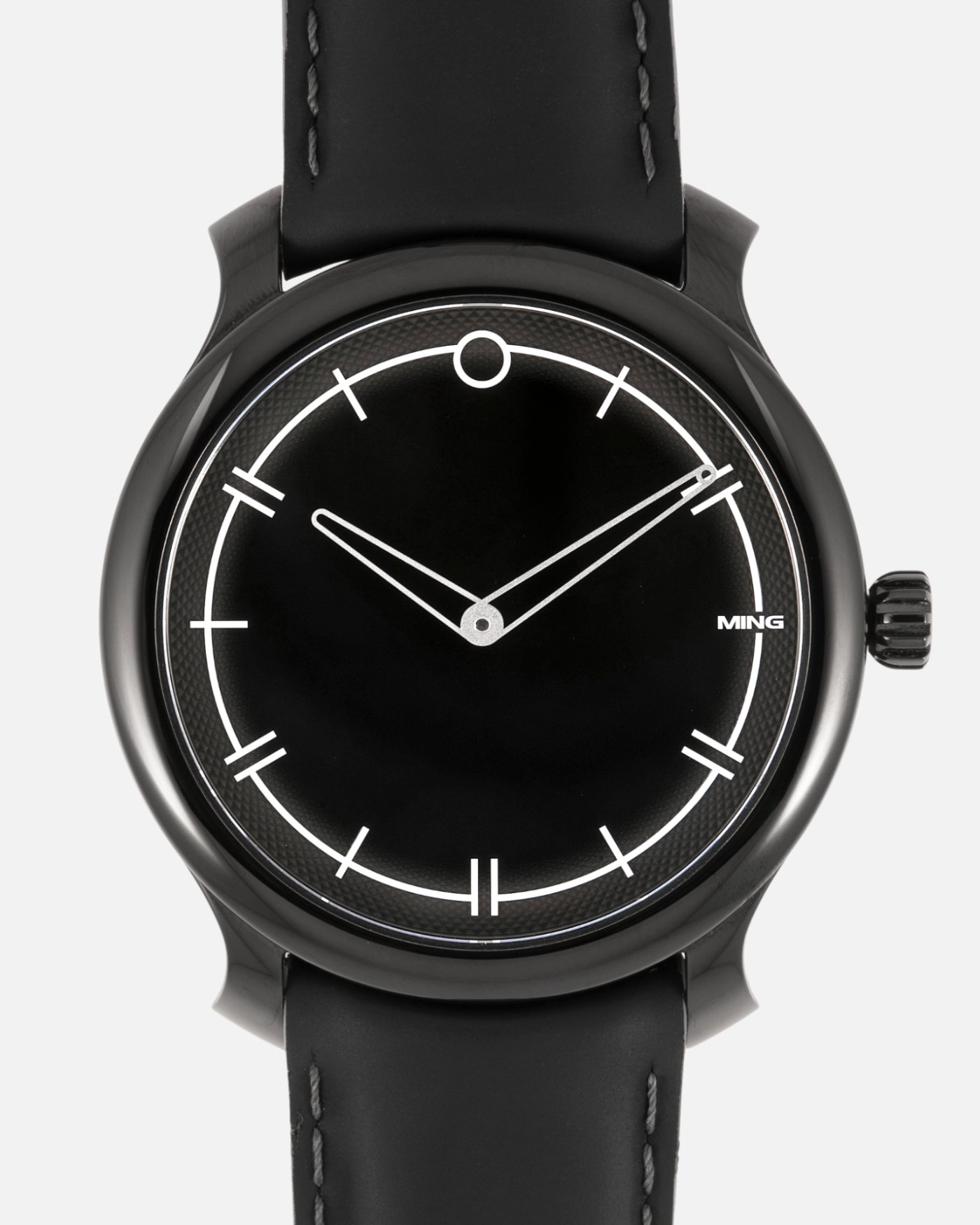 Brand: Ming Year: 2021 Model: 27.02 SPC Friends and Family Material: DLC Coated Stainless Steel Movement: Heavily modified ETA Peseux 7001 Case Diameter: 38mm Strap: Jean Rousseau Black Leather for MING