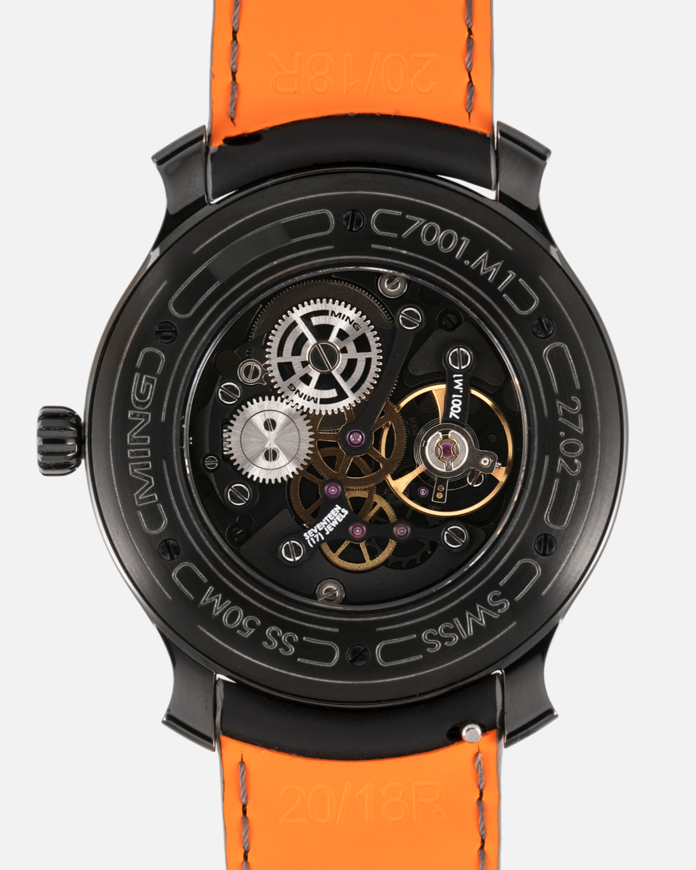 Brand: Ming Year: 2021 Model: 27.02 SPC Friends and Family Material: DLC Coated Stainless Steel Movement: Heavily modified ETA Peseux 7001 Case Diameter: 38mm Strap: Jean Rousseau Black Leather for MINGBrand: Ming Year: 2021 Model: 27.02 SPC Friends and Family Material: DLC Coated Stainless Steel Movement: Heavily modified ETA Peseux 7001 Case Diameter: 38mm Strap: Jean Rousseau Black Leather for MING