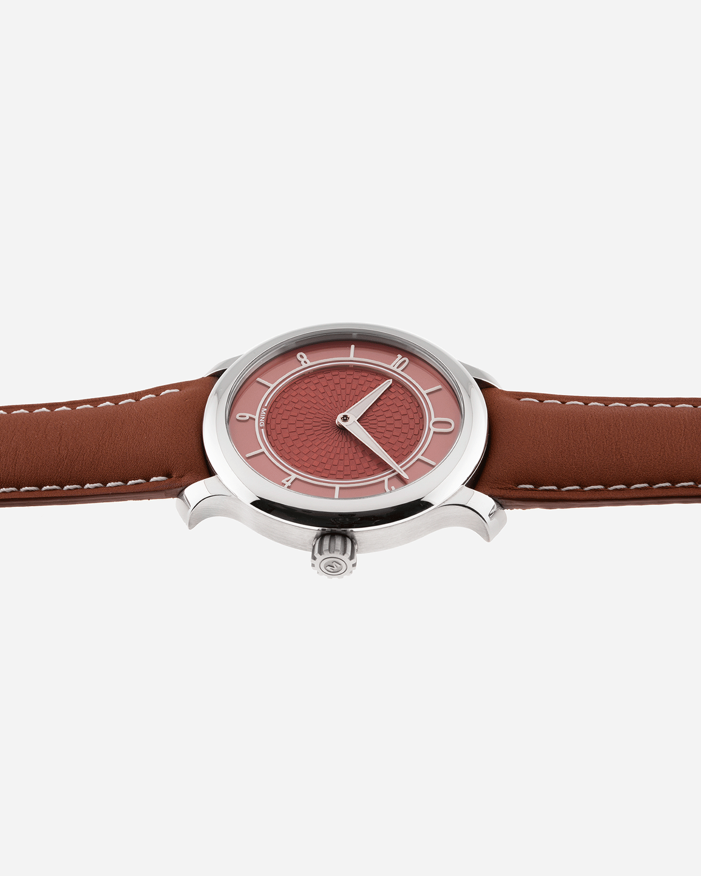 Brand: Ming Year: 2019 Model: 17.06 Material: Stainless Steel Movement: Heavily Modified ETA 2824-2 Case Diameter: 38mm Strap: Jean Rousseau Brown Smooth Calf for MING