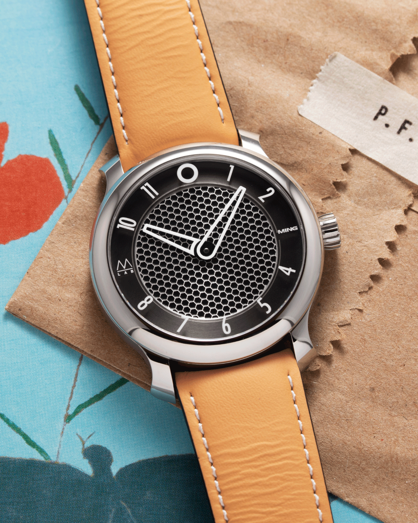 Brand: Ming Year: 2021 Model: 17.09 Material: Stainless Steel Movement: Sellita SW330-2 Case Diameter: 38mm Strap: Jean Rousseau Honey Calf for MING