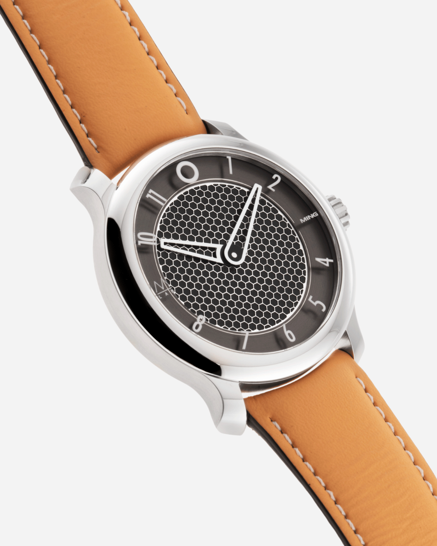 Brand: Ming Year: 2021 Model: 17.09 Material: Stainless Steel Movement: Sellita SW330-2 Case Diameter: 38mm Strap: Jean Rousseau Honey Calf for MING
