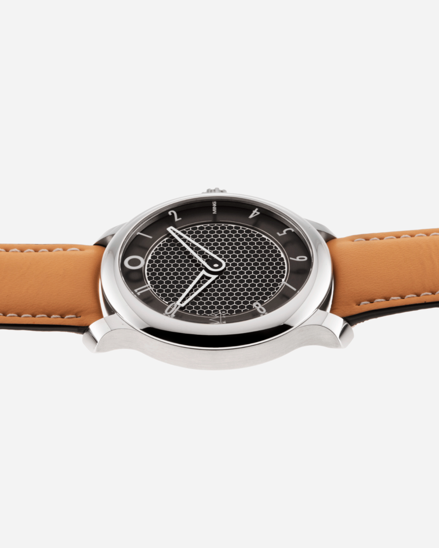 Brand: Ming Year: 2021 Model: 17.09 Material: Stainless Steel Movement: Sellita SW330-2 Case Diameter: 38mm Strap: Jean Rousseau Honey Calf for MING