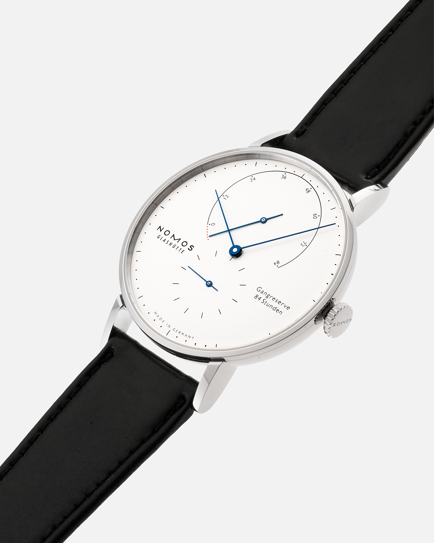 Brand: Nomos Year: 2020 Model: Lambda “175 Years Watchmaking Glashutte” Material: Stainless Steel Movement: Nomos DUW 1001 Case Diameter: 40.5mm Bracelet/Strap: Nomos Black Horween Shell Cordovan with Stainless Steel Tang Buckle