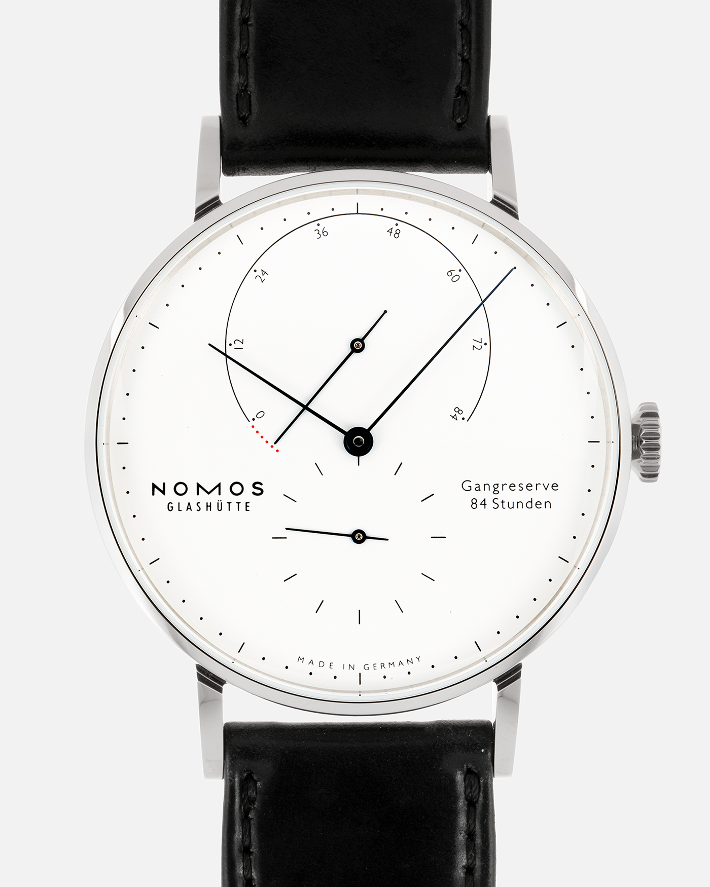 Brand: Nomos Year: 2020 Model: Lambda “175 Years Watchmaking Glashutte” Material: Stainless Steel Movement: Nomos DUW 1001 Case Diameter: 40.5mm Bracelet/Strap: Nomos Black Horween Shell Cordovan with Stainless Steel Tang Buckle