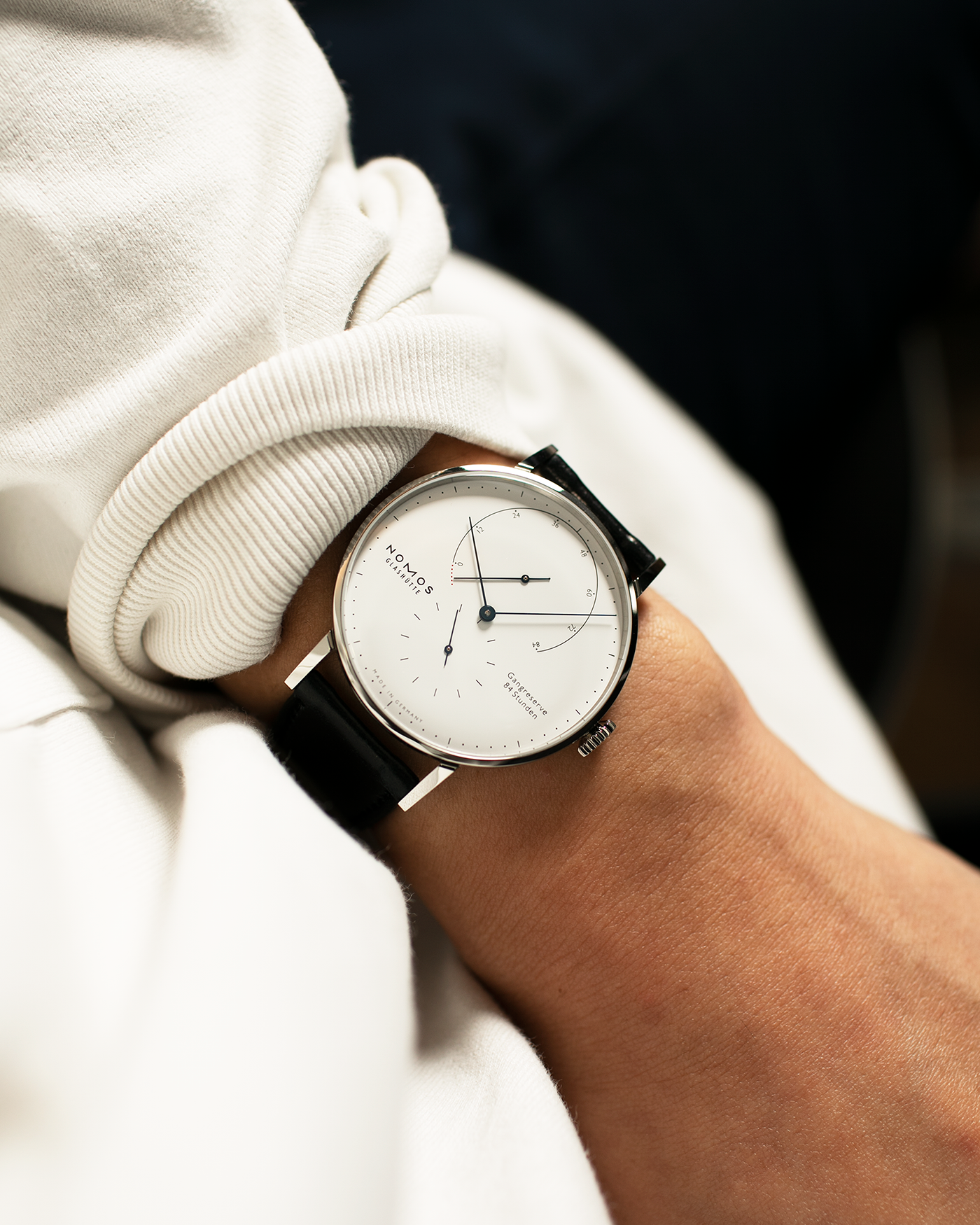 Brand: Nomos Year: 2020 Model: Lambda “175 Years Watchmaking Glashutte” Material: Stainless Steel Movement: Nomos DUW 1001 Case Diameter: 40.5mm Bracelet/Strap: Nomos Black Horween Shell Cordovan with Stainless Steel Tang Buckle