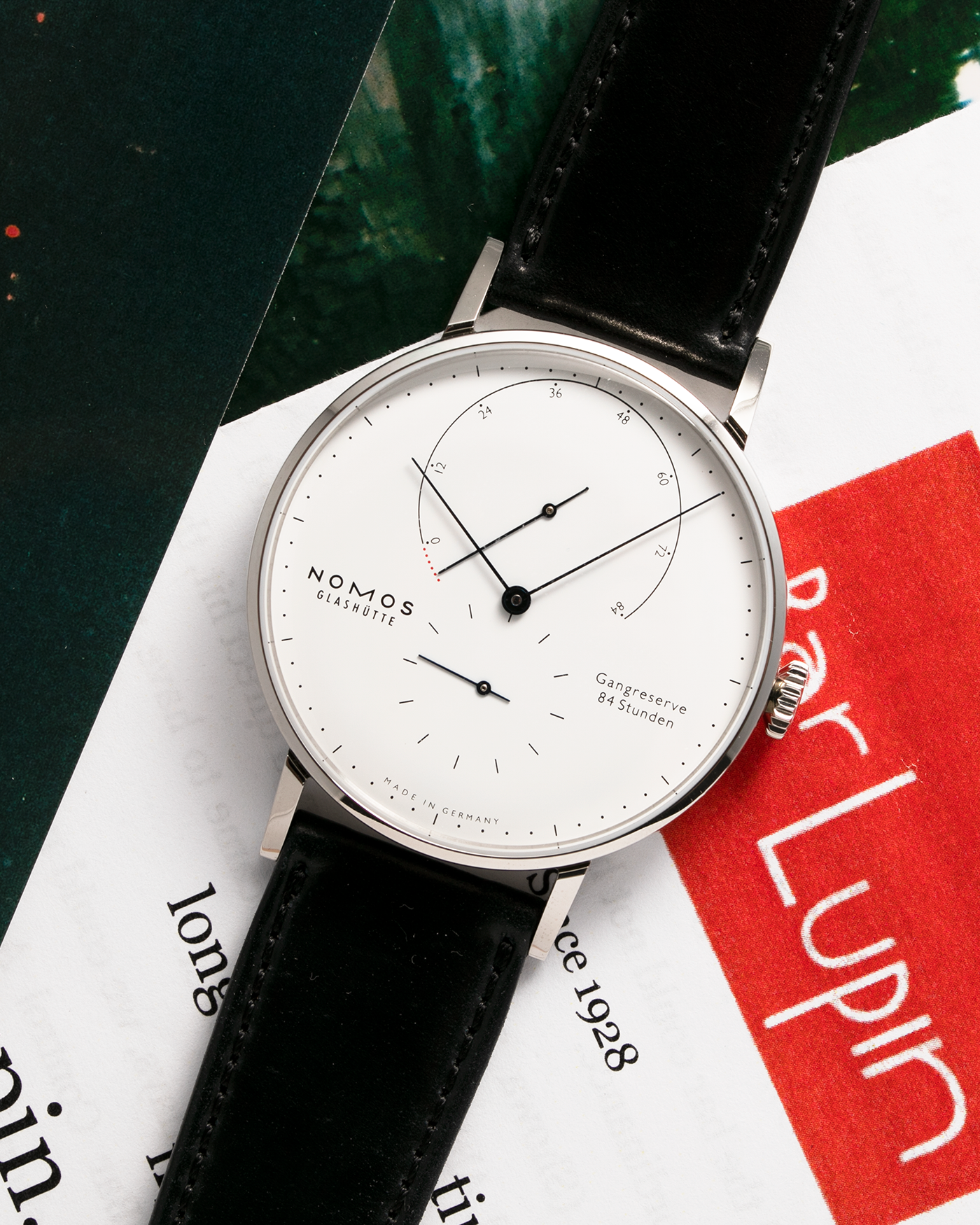 Brand: Nomos Year: 2020 Model: Lambda “175 Years Watchmaking Glashutte” Material: Stainless Steel Movement: Nomos DUW 1001 Case Diameter: 40.5mm Bracelet/Strap: Nomos Black Horween Shell Cordovan with Stainless Steel Tang Buckle