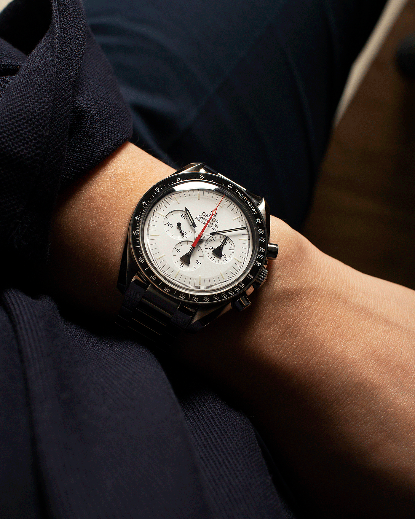 Brand: Omega Year: 2009 Model: Speedmaster Professional Alaska Project Material: Stainless Steel Movement: Omega in-house Cal. 1861 Case Diameter: 42mm Bracelet/Strap: Forstner Stainless Steel Flat Link Bracelet, Omega Stainless Steel Bracelet, Omega Alaska Project Straps