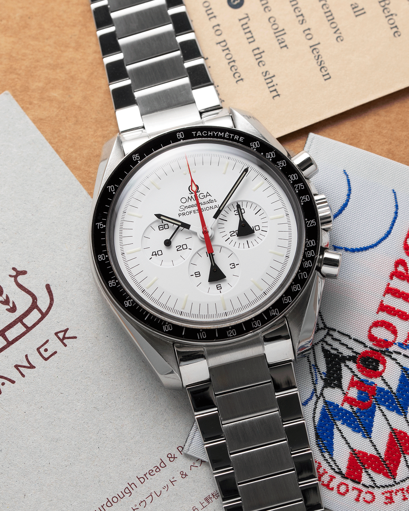 Brand: Omega Year: 2009 Model: Speedmaster Professional Alaska Project Material: Stainless Steel Movement: Omega in-house Cal. 1861 Case Diameter: 42mm Bracelet/Strap: Forstner Stainless Steel Flat Link Bracelet, Omega Stainless Steel Bracelet, Omega Alaska Project Straps