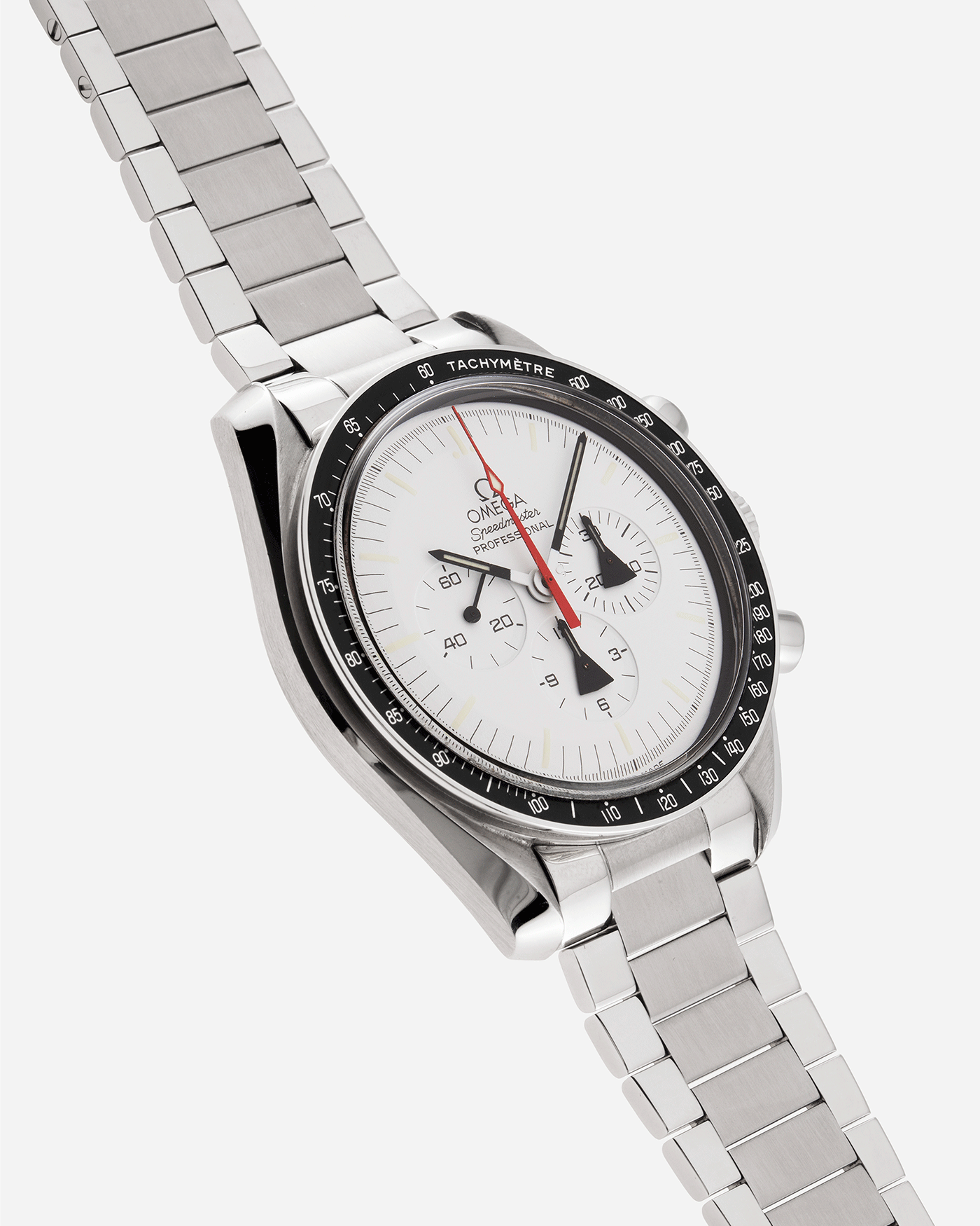 Brand: Omega Year: 2009 Model: Speedmaster Professional Alaska Project Material: Stainless Steel Movement: Omega in-house Cal. 1861 Case Diameter: 42mm Bracelet/Strap: Forstner Stainless Steel Flat Link Bracelet, Omega Stainless Steel Bracelet, Omega Alaska Project Straps