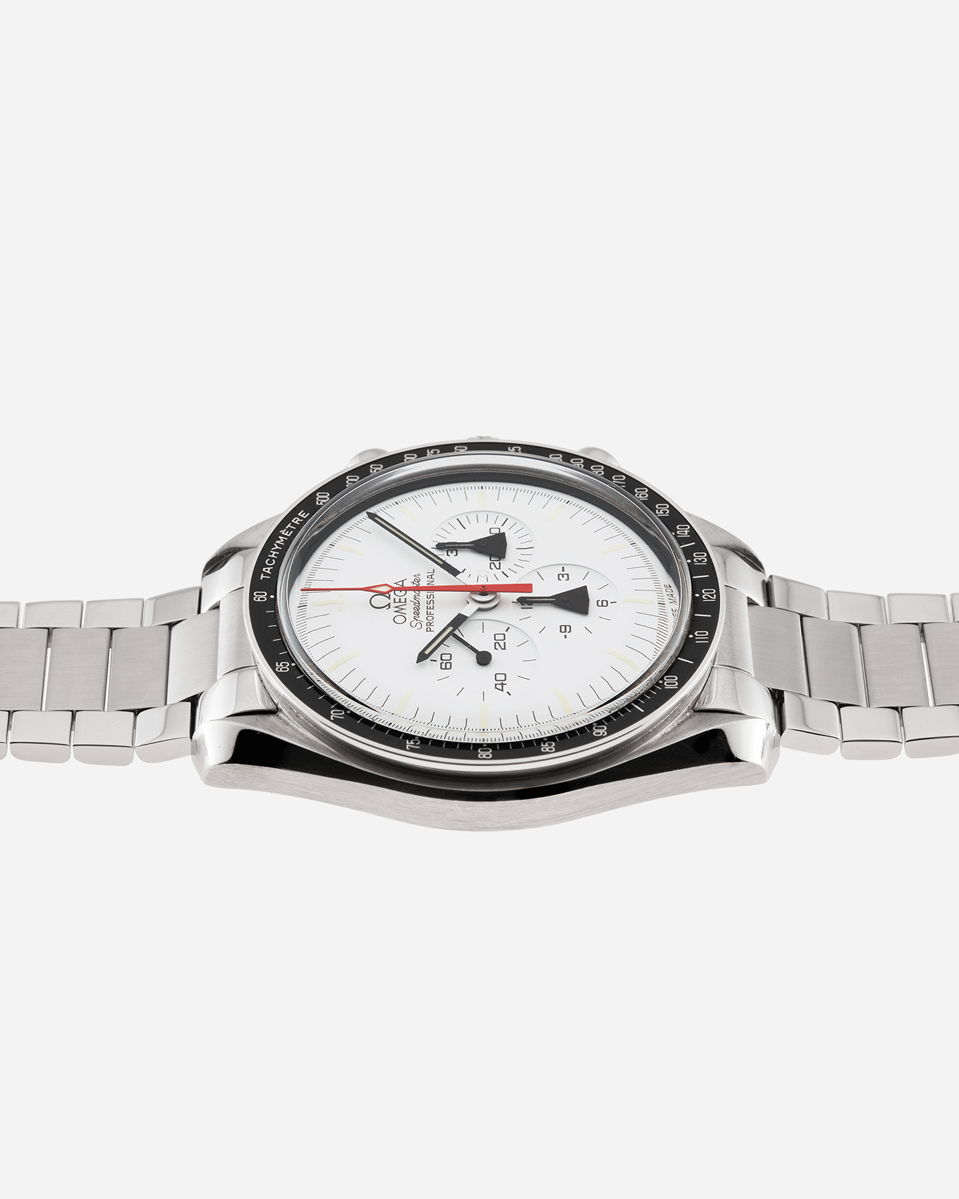 Brand: Omega Year: 2009 Model: Speedmaster Professional Alaska Project Material: Stainless Steel Movement: Omega in-house Cal. 1861 Case Diameter: 42mm Bracelet/Strap: Forstner Stainless Steel Flat Link Bracelet, Omega Stainless Steel Bracelet, Omega Alaska Project Straps