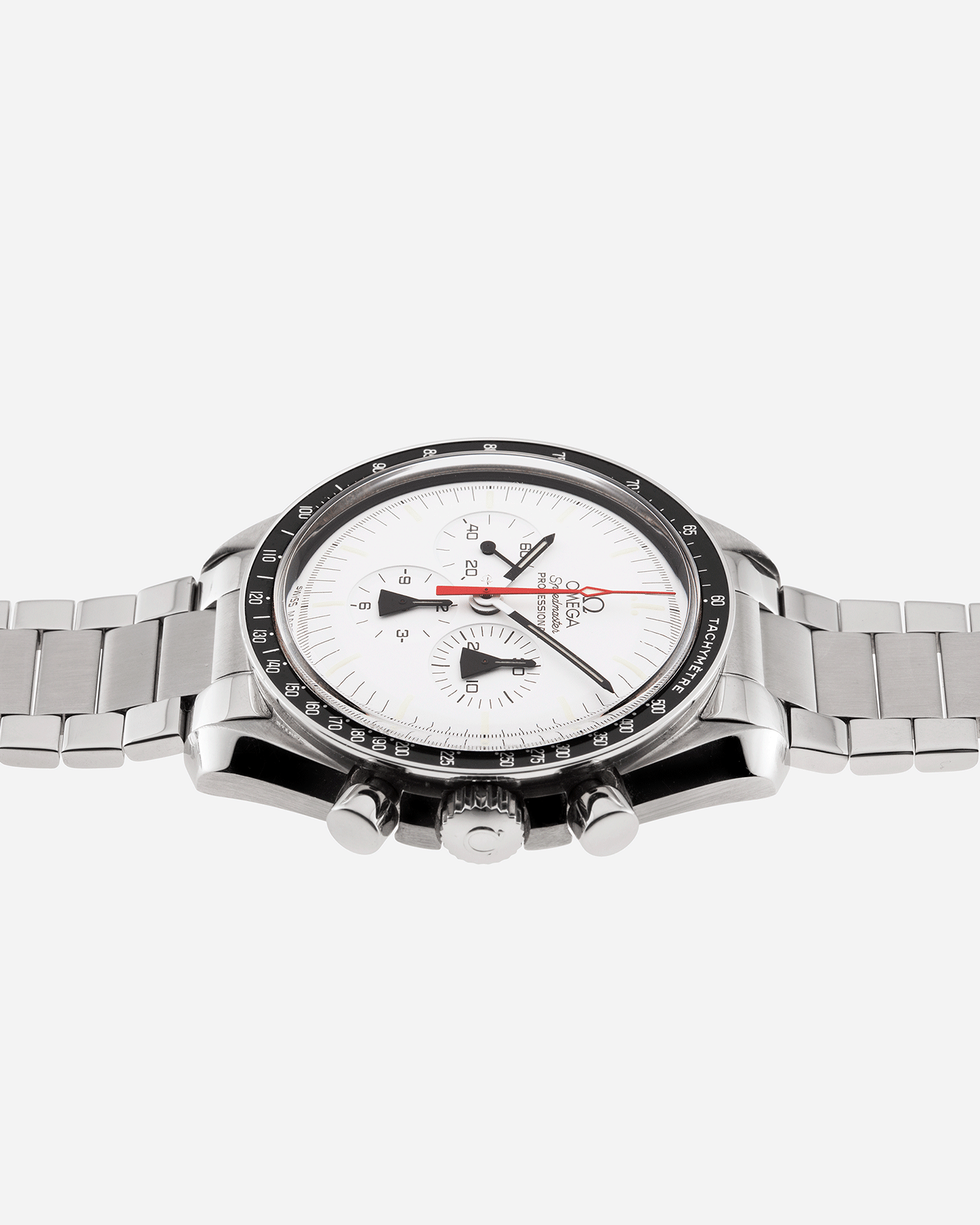 Brand: Omega Year: 2009 Model: Speedmaster Professional Alaska Project Material: Stainless Steel Movement: Omega in-house Cal. 1861 Case Diameter: 42mm Bracelet/Strap: Forstner Stainless Steel Flat Link Bracelet, Omega Stainless Steel Bracelet, Omega Alaska Project Straps