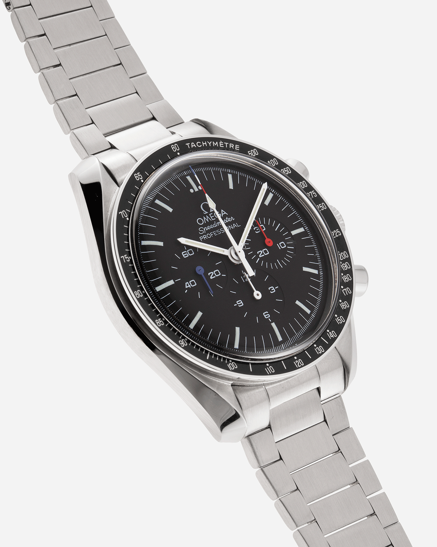 Brand: Omega Year: 2017 Model: Speedmaster RAID Material: Stainless Steel Movement: Omega in-house Cal. 1861 Case Diameter: 40mm Bracelet/Strap: Forstner Flat Link Bracelet, Omega Speedmaster Bracelet, RAID NATO