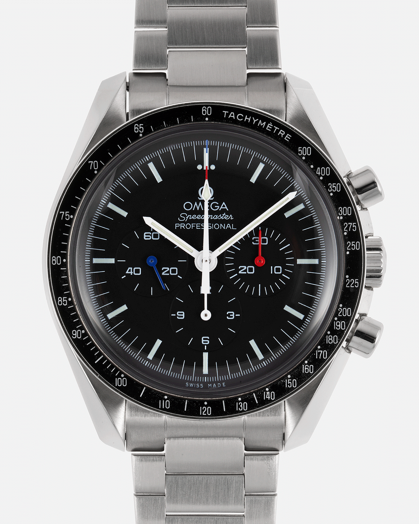 Brand: Omega Year: 2017 Model: Speedmaster RAID Material: Stainless Steel Movement: Omega in-house Cal. 1861 Case Diameter: 40mm Bracelet/Strap: Forstner Flat Link Bracelet, Omega Speedmaster Bracelet, RAID NATO