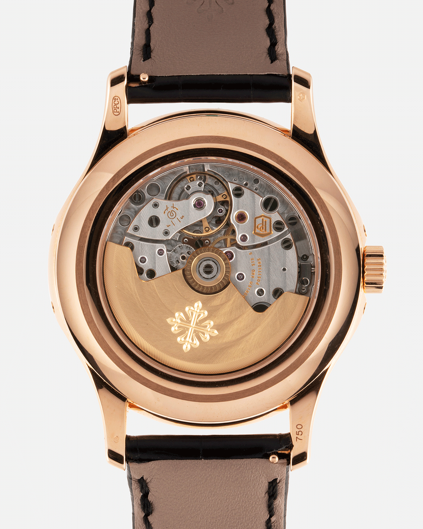 Brand: Patek Philippe Year: 2019 Model: Annual Calendar Reference Number: 5205R Material: 18k Rose Gold Movement: Cal 324 S QA LU 24H Case Diameter: 40mm Bracelet: Nostime Patek Philippe Black Alligator Strap with 18k Rose Gold Tang Buckle