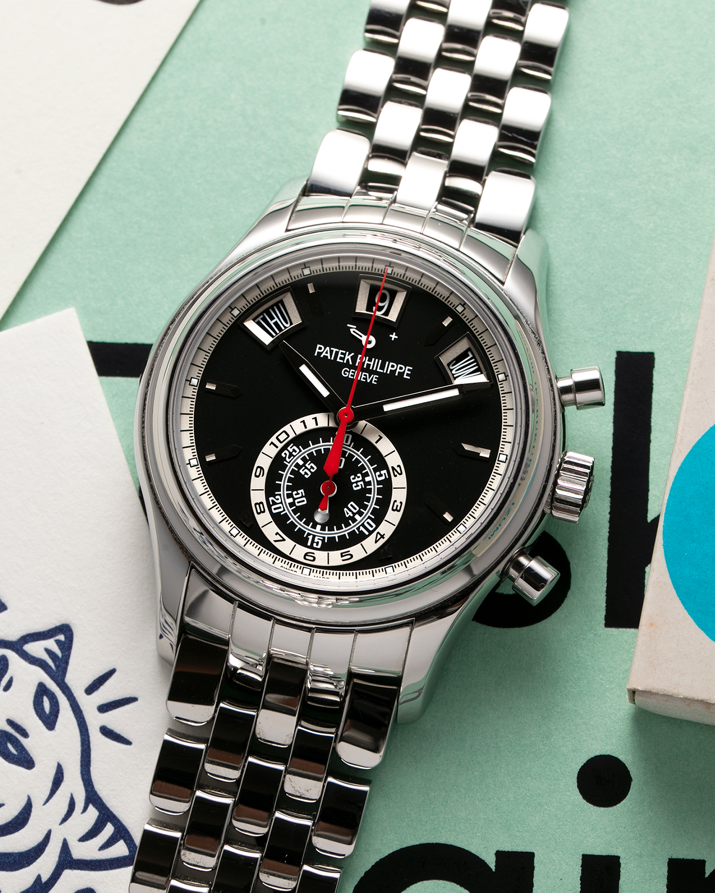 Patek Philippe 5960A Annual Calendar Chronograph Black Watch S