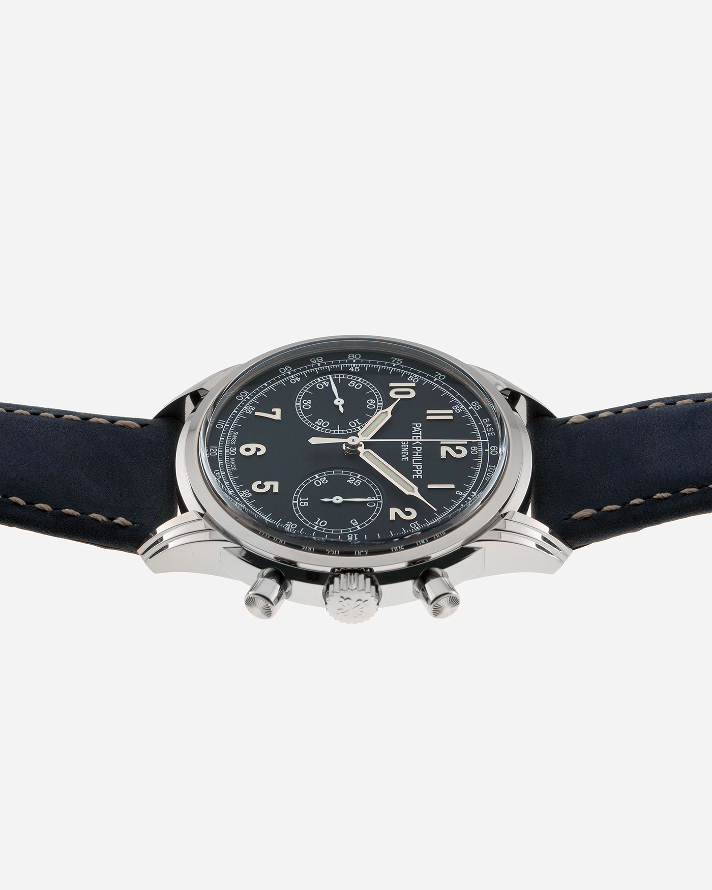 Brand: Patek Philippe Year: 2021 Model: Chronograph Reference Number: 5172G Material: White Gold Movement: In-House Caliber CH 29-535 PS Case Diameter: 41mm Bracelet: Patek Philippe Navy Blue Calfskin Strap with White Gold Deployant Clasp