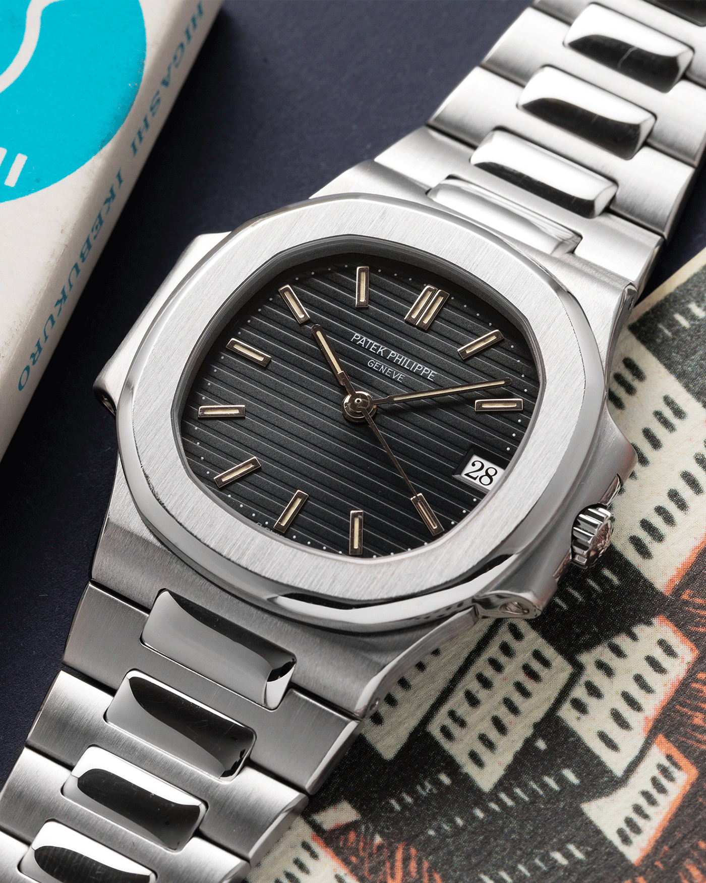 Brand: Patek Philippe Year: 1990’s Model: Nautilus Reference Number: 3800 Material: Stainless Steel  Movement: Calibre 335 SC Case Diameter: 38mm Bracelet: Patek Philippe Integrated Stainless Steel Bracelet