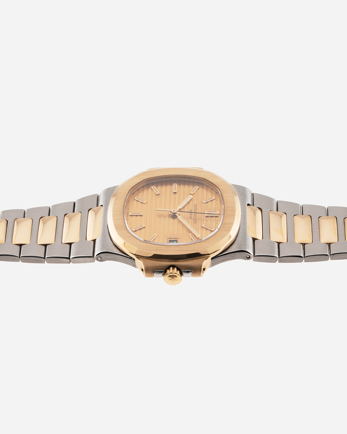 Brand: Patek Philippe Year: 1980’s Model: Nautilus Reference Number: 3800 Material: Stainless Steel and 18k Yellow Gold Movement: Calibre 335 SC Case Diameter: 38mm Bracelet: Patek Philippe Integrated Stainless Steel and 18k Yellow Gold Bracelet