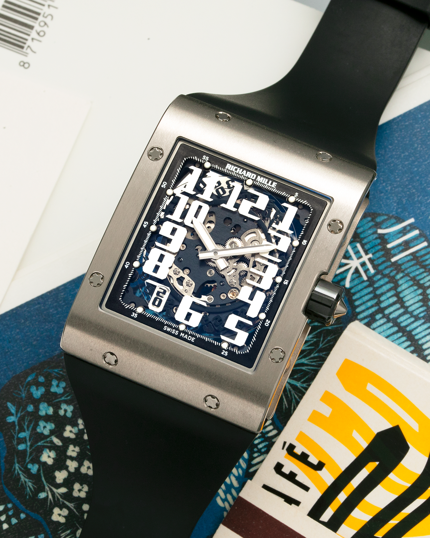 Brand: Richard Mille Year: 2019 Model: RM016-AJ WG Material: 18-carat White Gold Movement: Cal. RMAS7, Self-Winding Case Diameter: 49.8mm x 38mm Bracelet/Strap: Richard Mille Original Black Rubber Strap with Signed Titanium Deployant Clasp