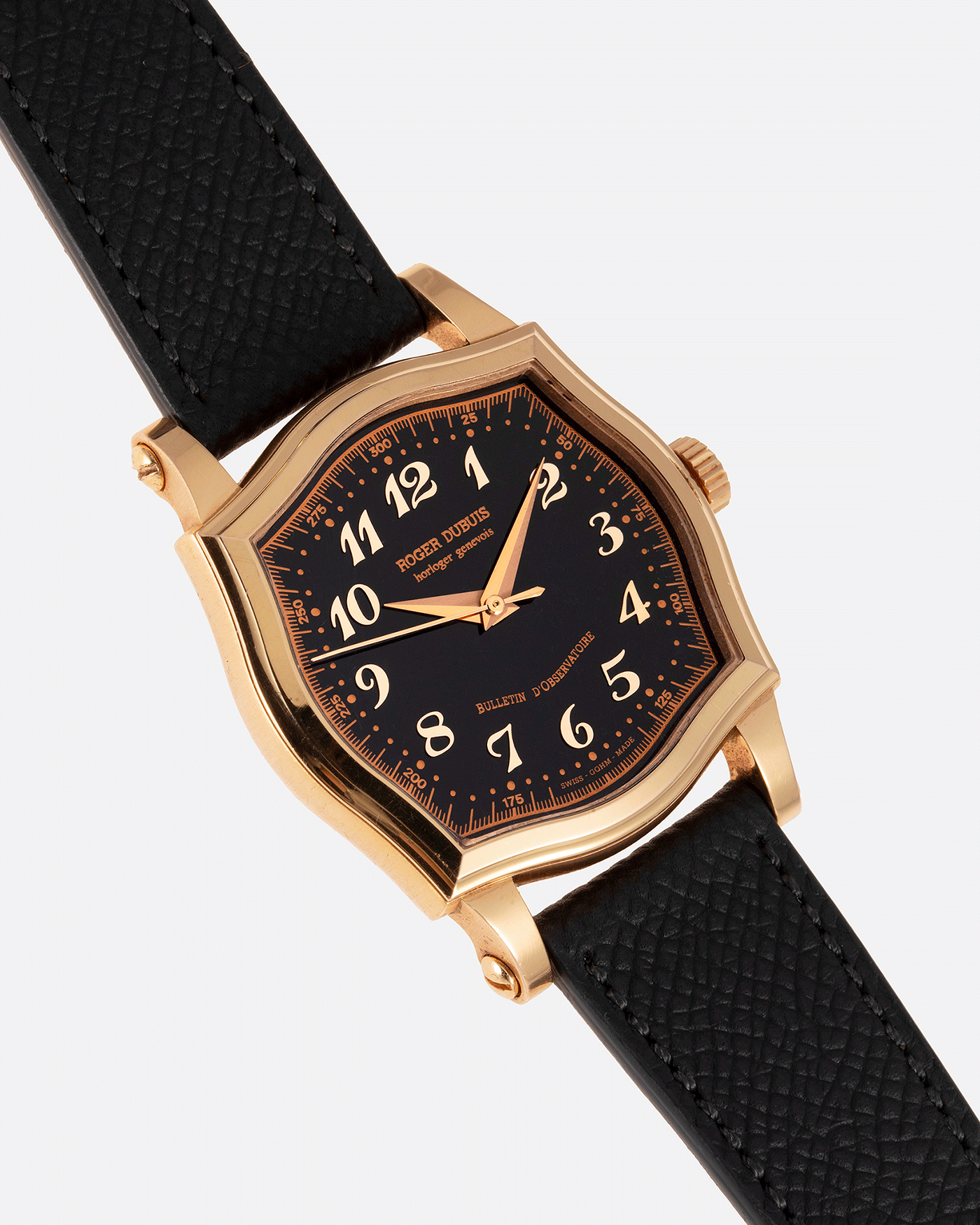 Brand: Roger Dubuis Year: 2000’s Model: Sympathie 37 Material: 18k Yellow Gold Movement: Cal RD 57 Case Diameter: 37mm Strap: Molequin X S.Song Black Grained Calf