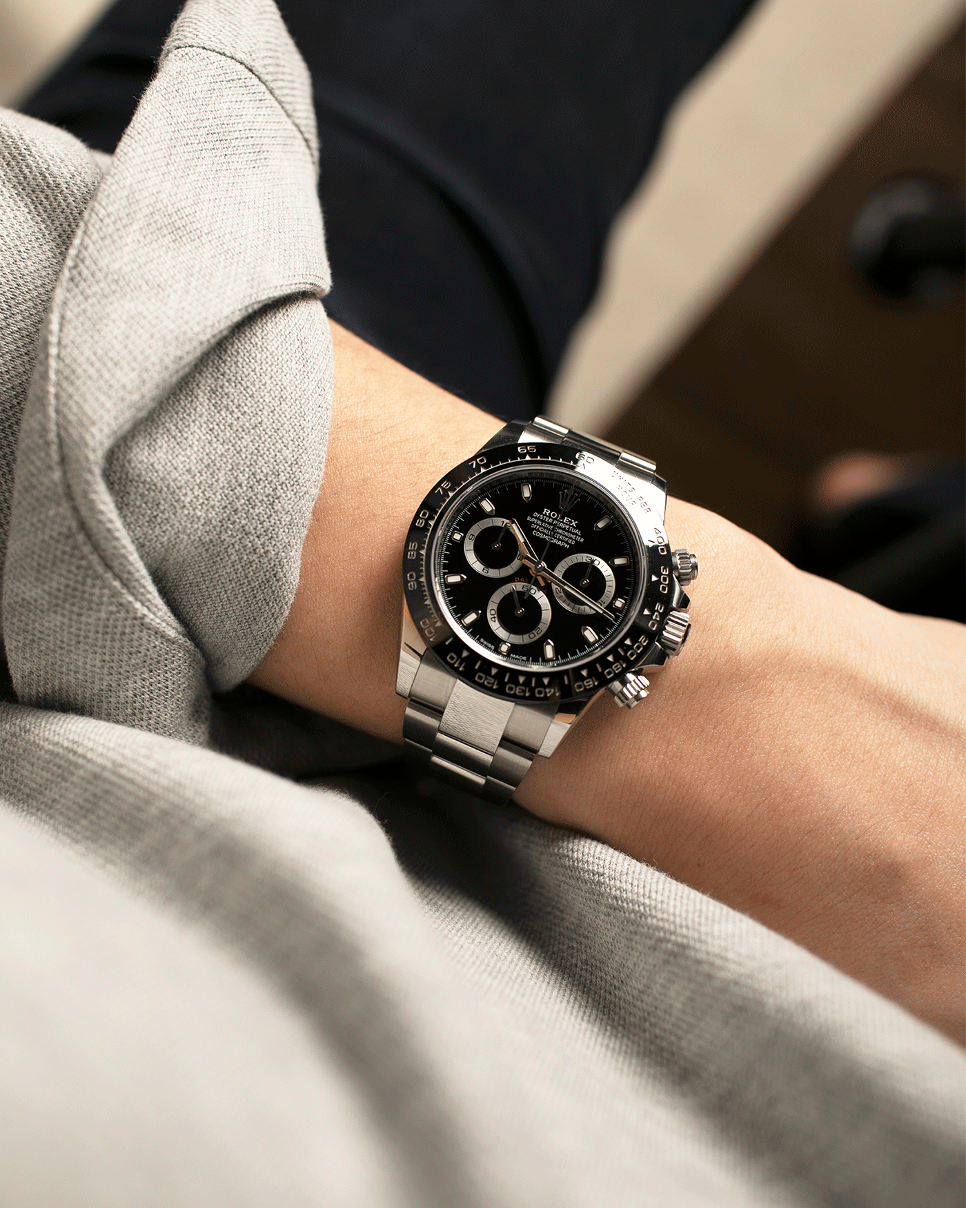 Rolex daytona steel black hotsell
