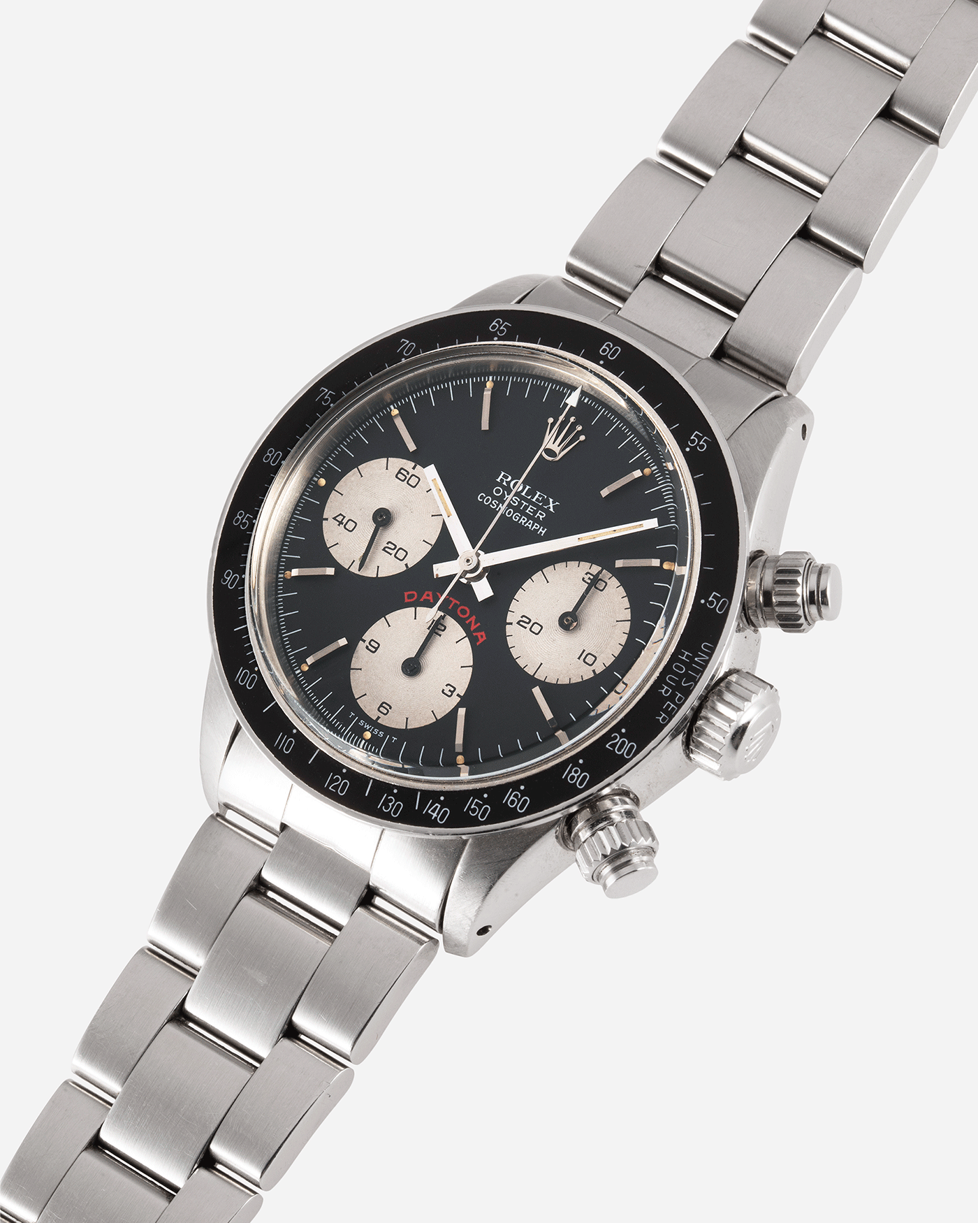 Brand: Rolex Year: 1985 Model: Cosmograph Daytona Reference Number: 6263 Serial Number: 8,7XXX,XXX Material: Stainless Steel Movement: Valjoux 727 Case Diameter: 36mm Strap: Rolex 78350 Oyster Bracelet with 571 Endlinks