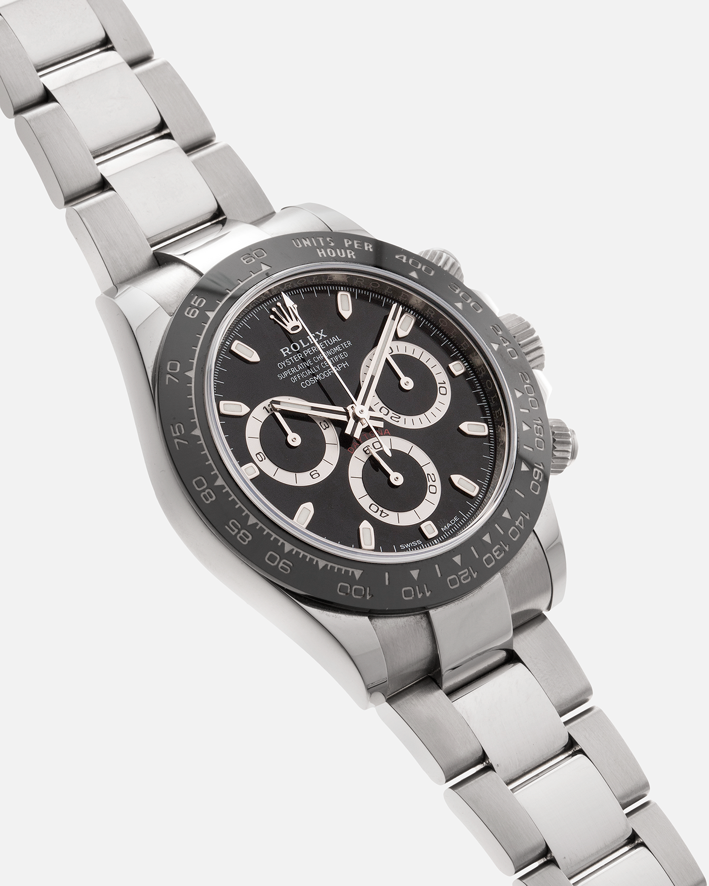 Brand: Rolex Year: 2016 Model: Daytona Reference: 116500 Material: Stainless Steel Movement: Calibre 4130 Case Diameter: 40mm Strap: Stainless Steel Rolex Oyster Bracelet