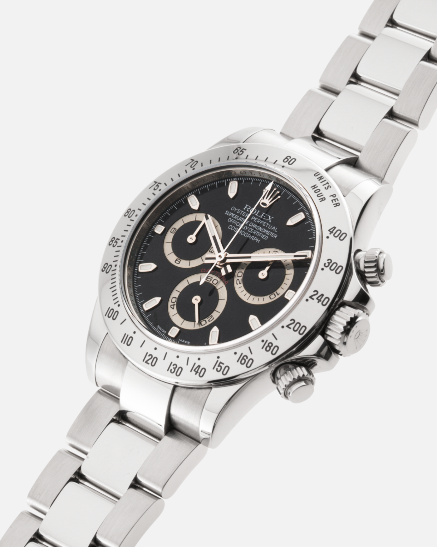 Brand: Rolex Year: 2007 Model: Daytona Reference: 116520 Material: Stainless Steel Movement: Calibre 4130 Case Diameter: 40mm Strap: Stainless Steel Rolex Oyster Bracelet