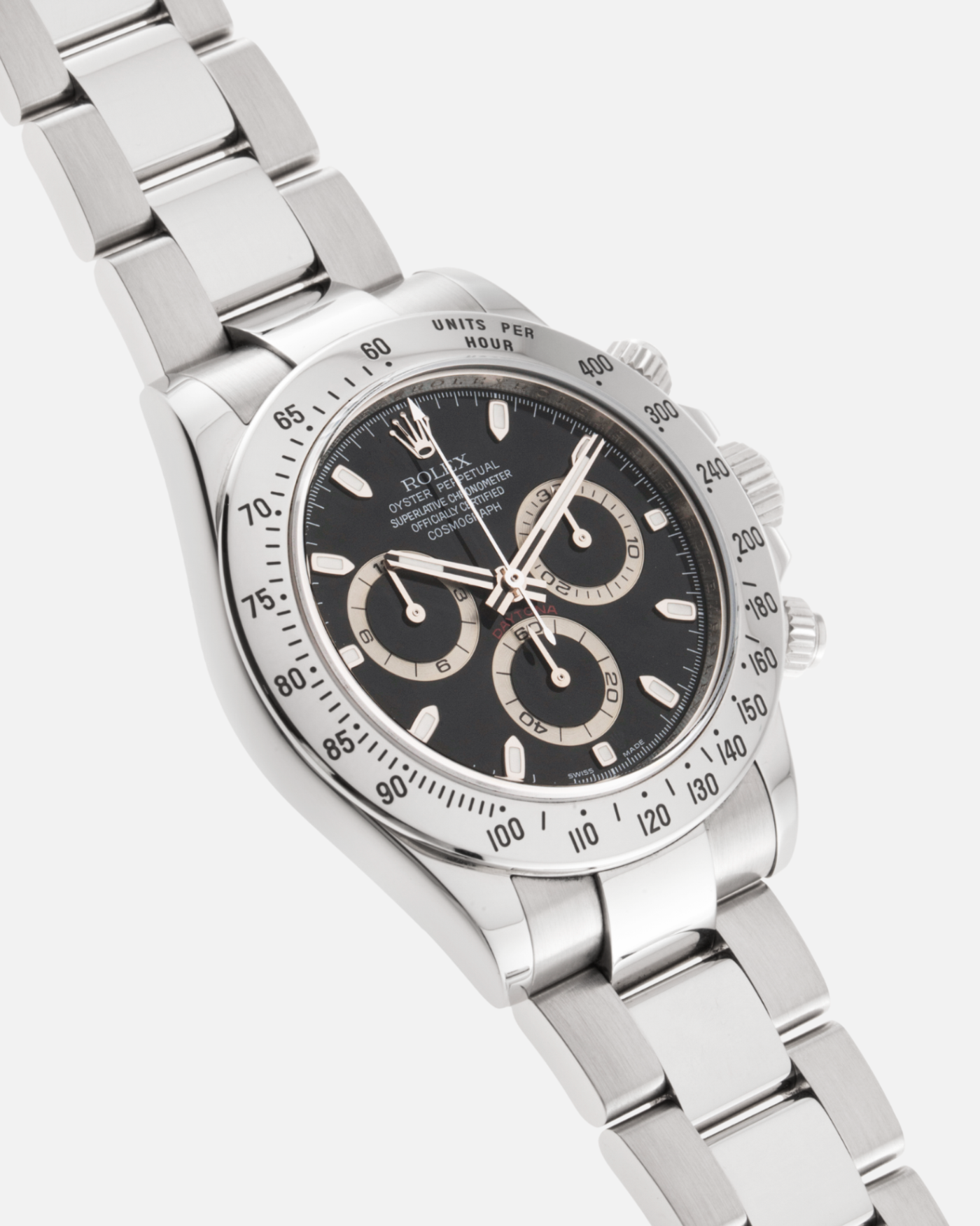 Brand: Rolex Year: 2007 Model: Daytona Reference: 116520 Material: Stainless Steel Movement: Calibre 4130 Case Diameter: 40mm Strap: Stainless Steel Rolex Oyster Bracelet