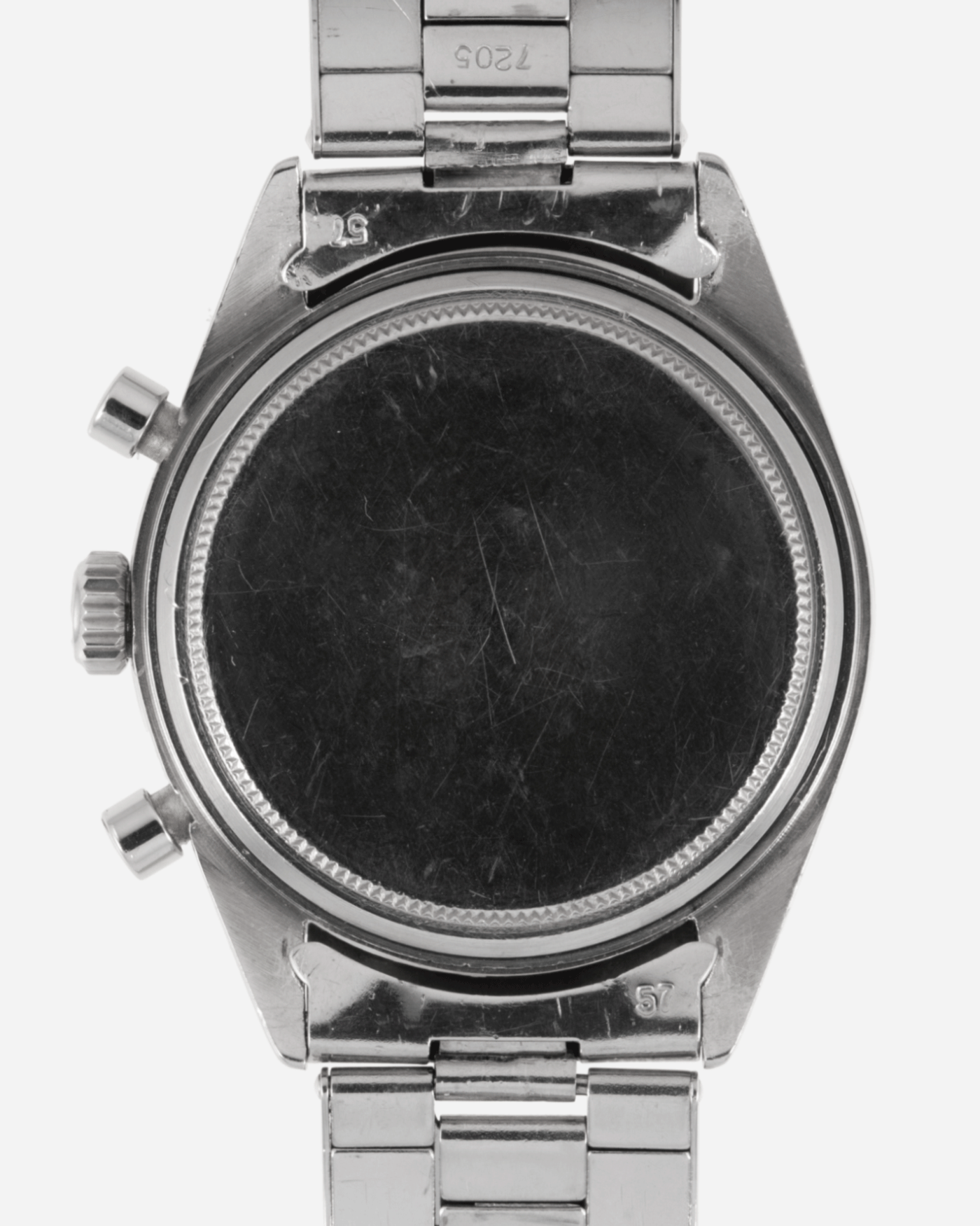 Brand: Rolex Year: 1966 Model: Cosmograph Daytona Reference Number: 6239 Serial Number: 1,4XX,XXX Material: Stainless Steel Movement: Valjoux 72 Case Diameter: 36.5mm Strap: Rolex 7205 Folded Oyster Bracelet with 57 Endlinks, Stamped 4.66