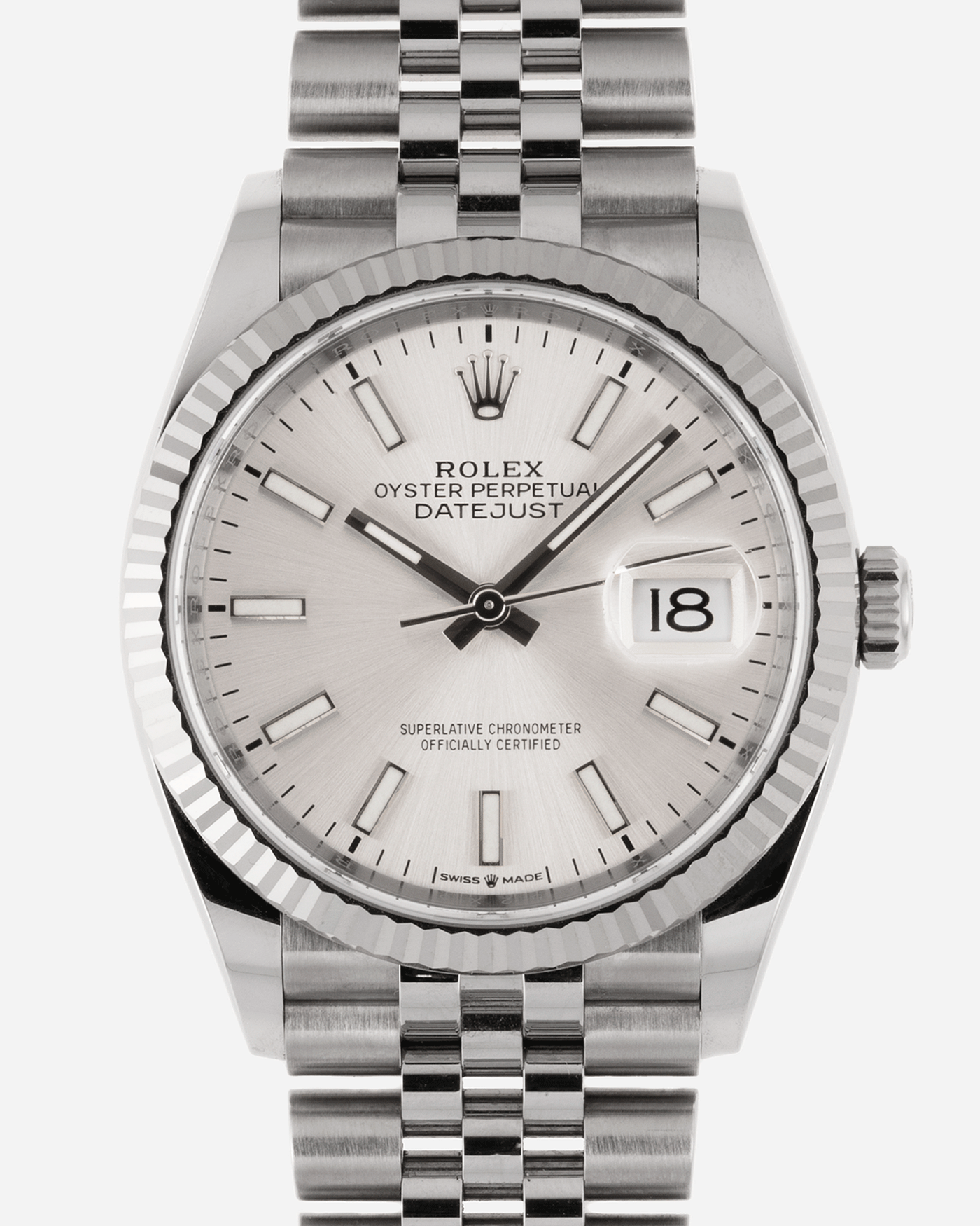 Brand: Rolex Year: 2019 Model: Datejust Reference Number: 126234 Material: 904L Stainless Steel Movement: Cal. 3235 Case Diameter: 36mm Bracelet: Stainless Steel Rolex Jubilee Bracelet