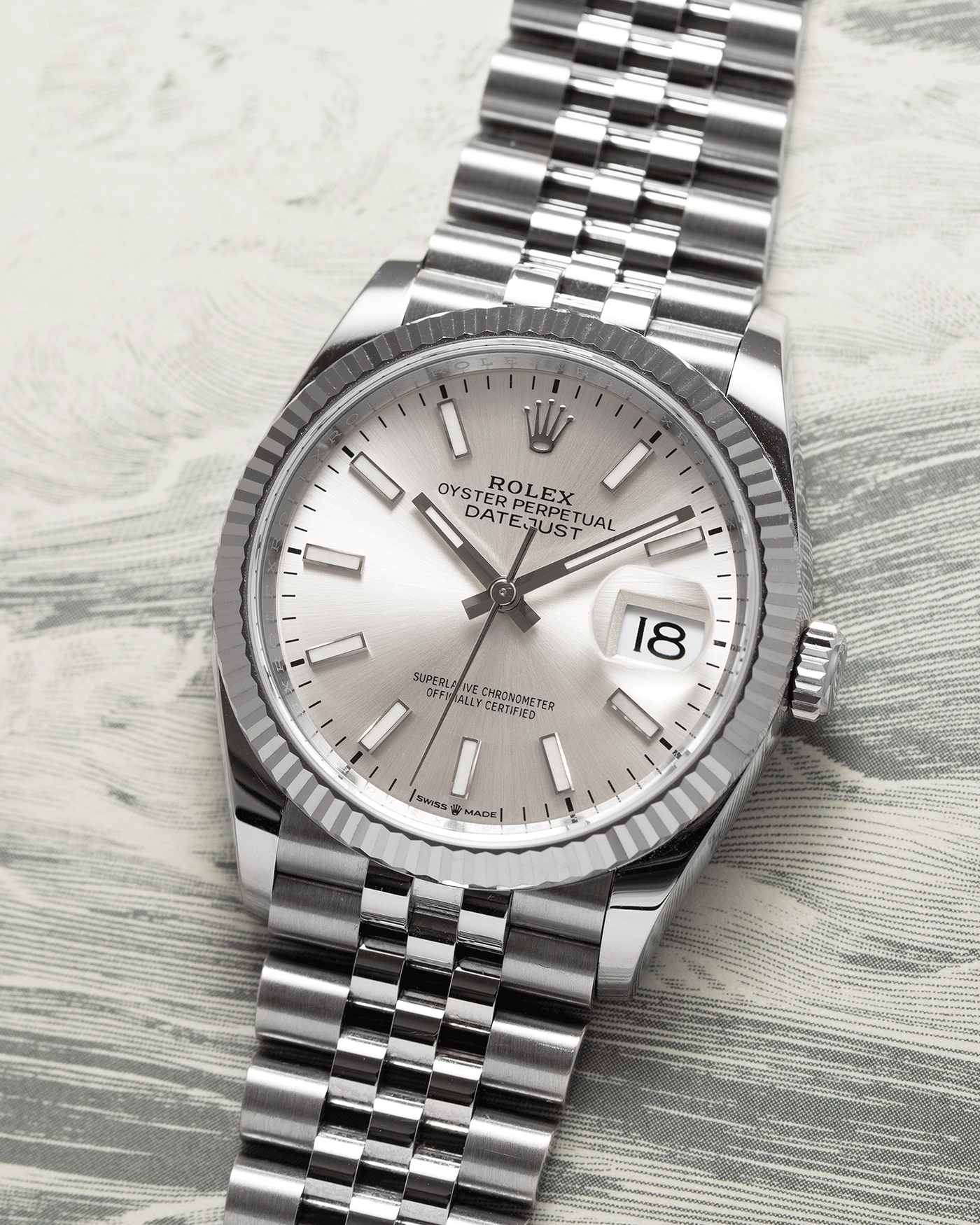 Brand: Rolex Year: 2019 Model: Datejust Reference Number: 126234 Material: 904L Stainless Steel Movement: Cal. 3235 Case Diameter: 36mm Bracelet: Stainless Steel Rolex Jubilee Bracelet