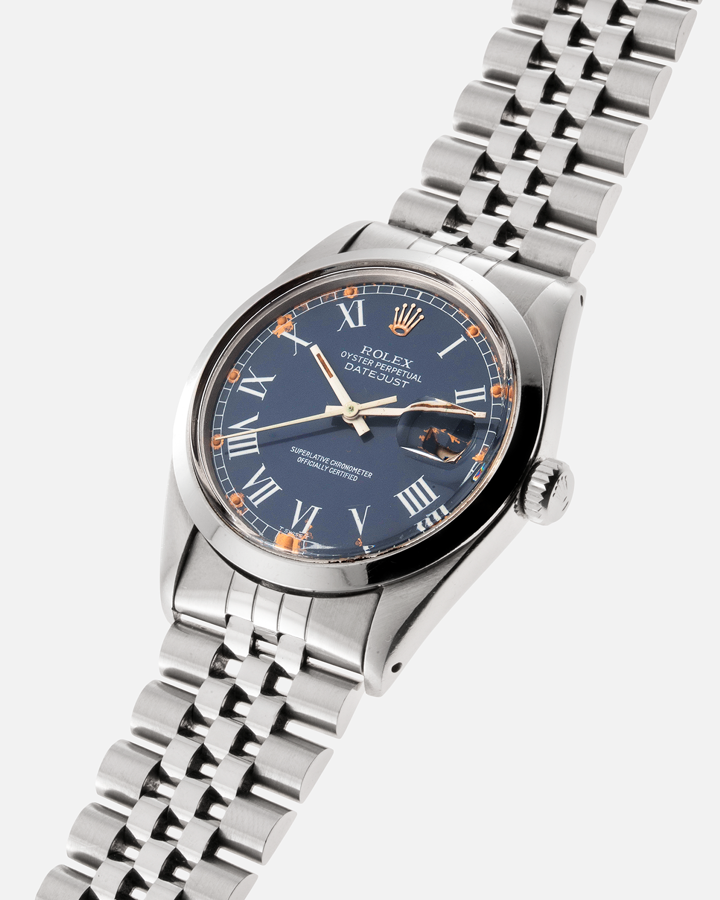 Brand: Rolex Year: 1980 Model: Datejust Reference Number: 16000 Serial Number: 60XXXXX Material: Stainless Steel Movement: Cal. 3035, Self-Winding Case Diameter: 36mm Lug Width: 20mm Bracelet/Strap: Rolex Stainless Steel 62510 Bracelet with 555 End Links