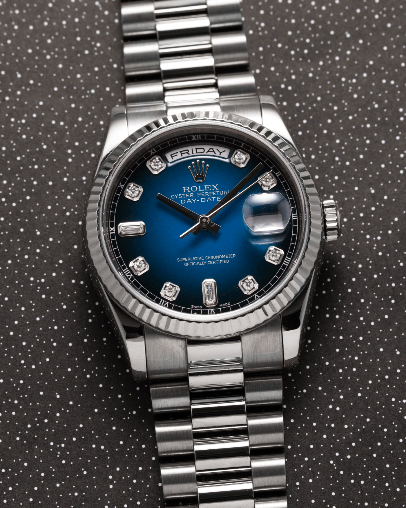 Rolex oyster perpetual day date blue face sale
