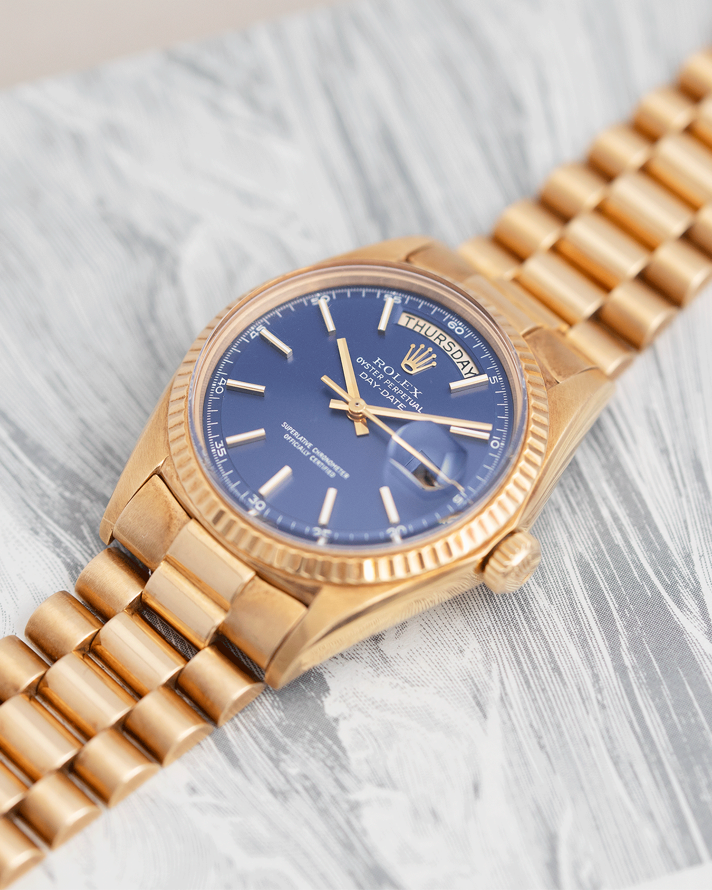 Rolex Day Date 1803 Matte Blue Non-Lume Dial