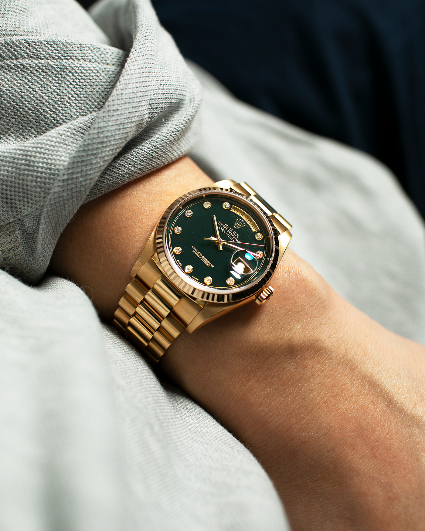 Vintage Rolex Day-Date Ref.18038 Onyx Dial in Yellow Gold from