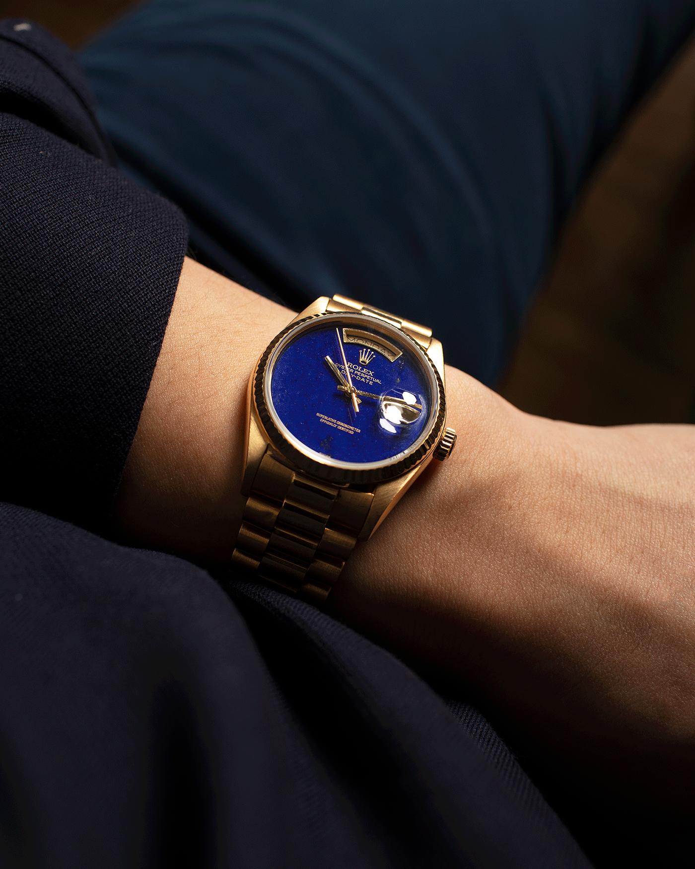 Brand: Rolex Year: 1984 Model: Day-Date Reference Number: 18038 Serial: 8,4XX,XXX Material: 18k Yellow Gold Movement: Cal. 3055 Case Diameter: 36mm Lug Width: 20mm Bracelet/Strap: Rolex 838518k Solid Gold President Bracelet