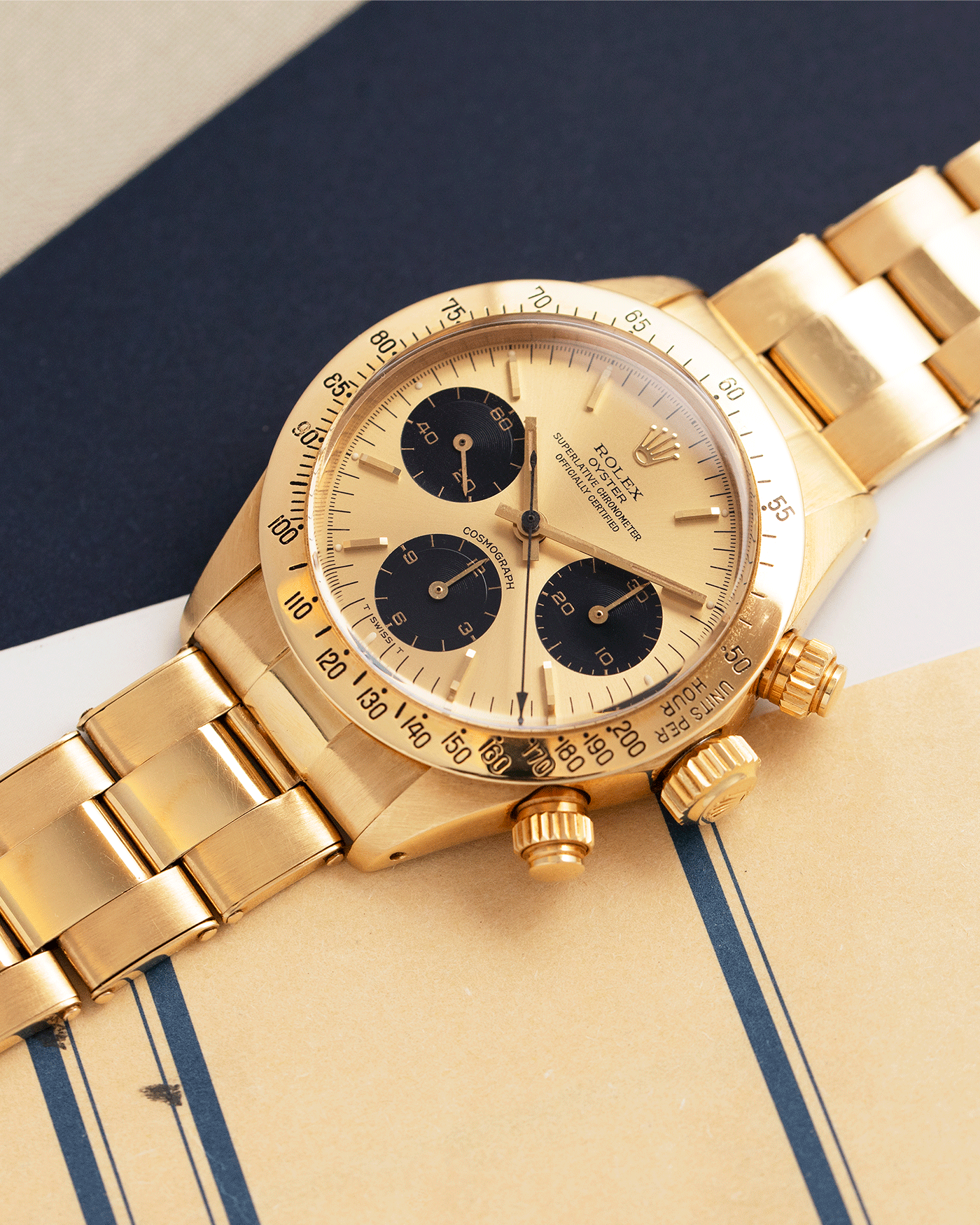 Rolex Cosmograph Daytona 6265 Vintage Yellow Gold Chronograph Watch | S.Song Vintage Timepieces 