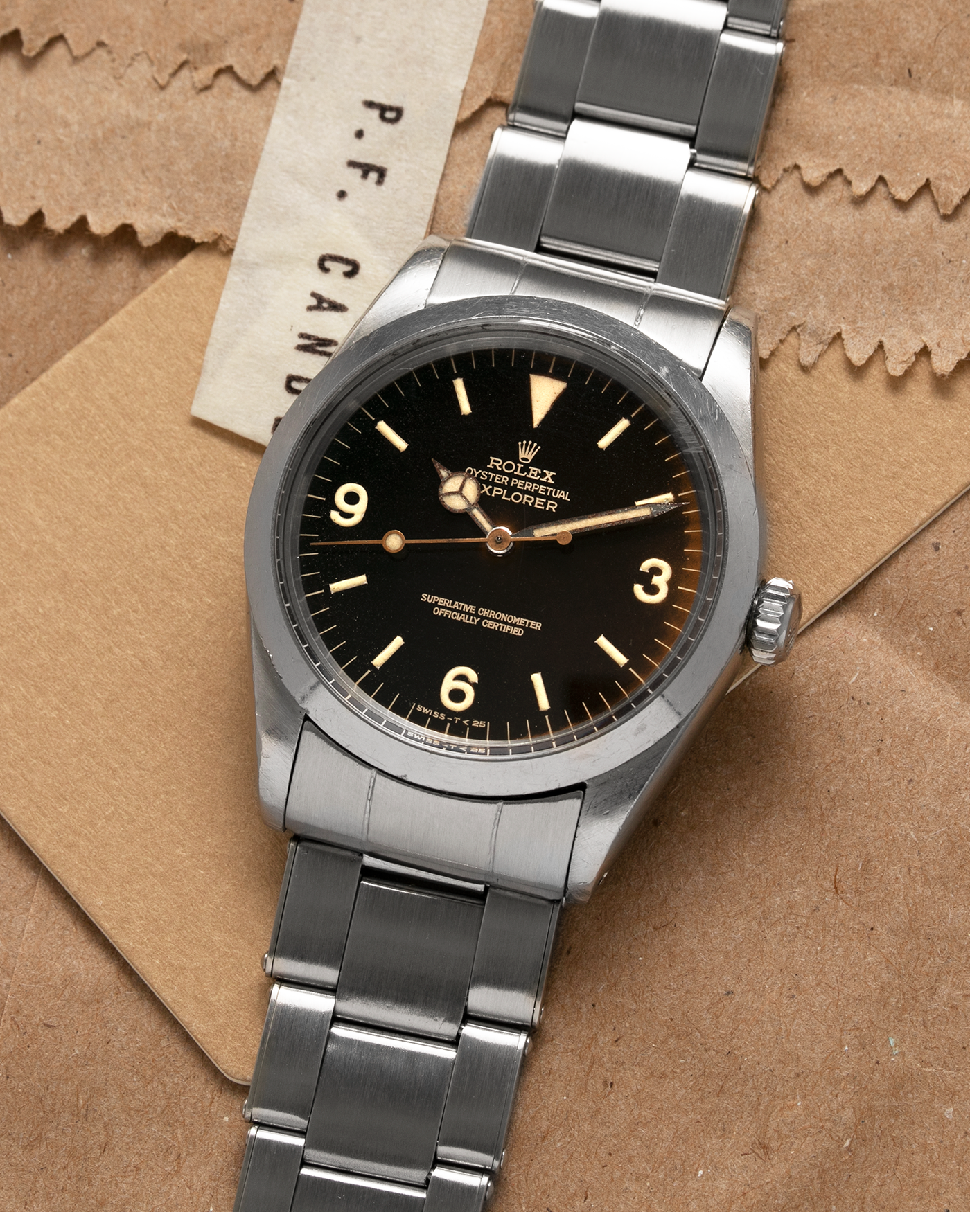 Brand: Rolex Year: Circa 1965/1966 Model: Explorer Reference Number: 1016 Serial Number: 1.2 mil Material: Stainless Steel Movement: Cal. 1560 Case Diameter: 36mm Lug Width: 20mm Bracelet/Strap: Rolex 7206 Rivet Bracelet with 58 end links dated 3.66