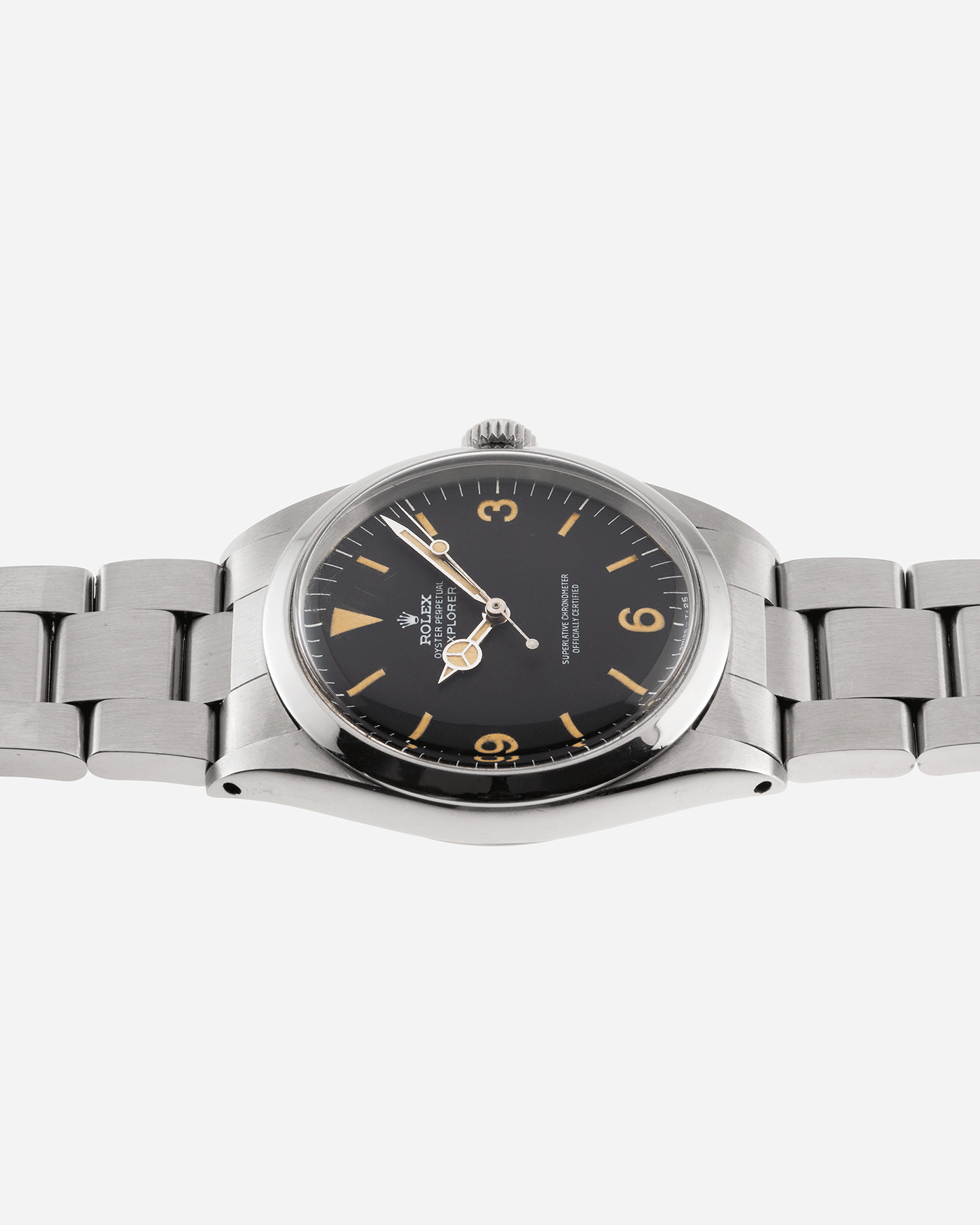 Brand: Rolex Year: 1972 Model: Explorer Reference Number: 1016 Serial Number: 2,9XXX,XXX Material: Stainless Steel Movement: Cal. 1570 Case Diameter: 36mm Lug Width: 20mm Bracelet/Strap: Rolex 78360 Oyster Bracelet with 558 end links