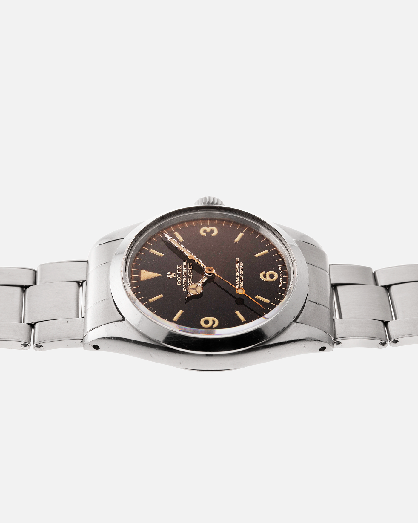Brand: Rolex Year: Circa 1965/1966 Model: Explorer Reference Number: 1016 Serial Number: 1.2 mil Material: Stainless Steel Movement: Cal. 1560 Case Diameter: 36mm Lug Width: 20mm Bracelet/Strap: Rolex 7206 Rivet Bracelet with 58 end links dated 3.66
