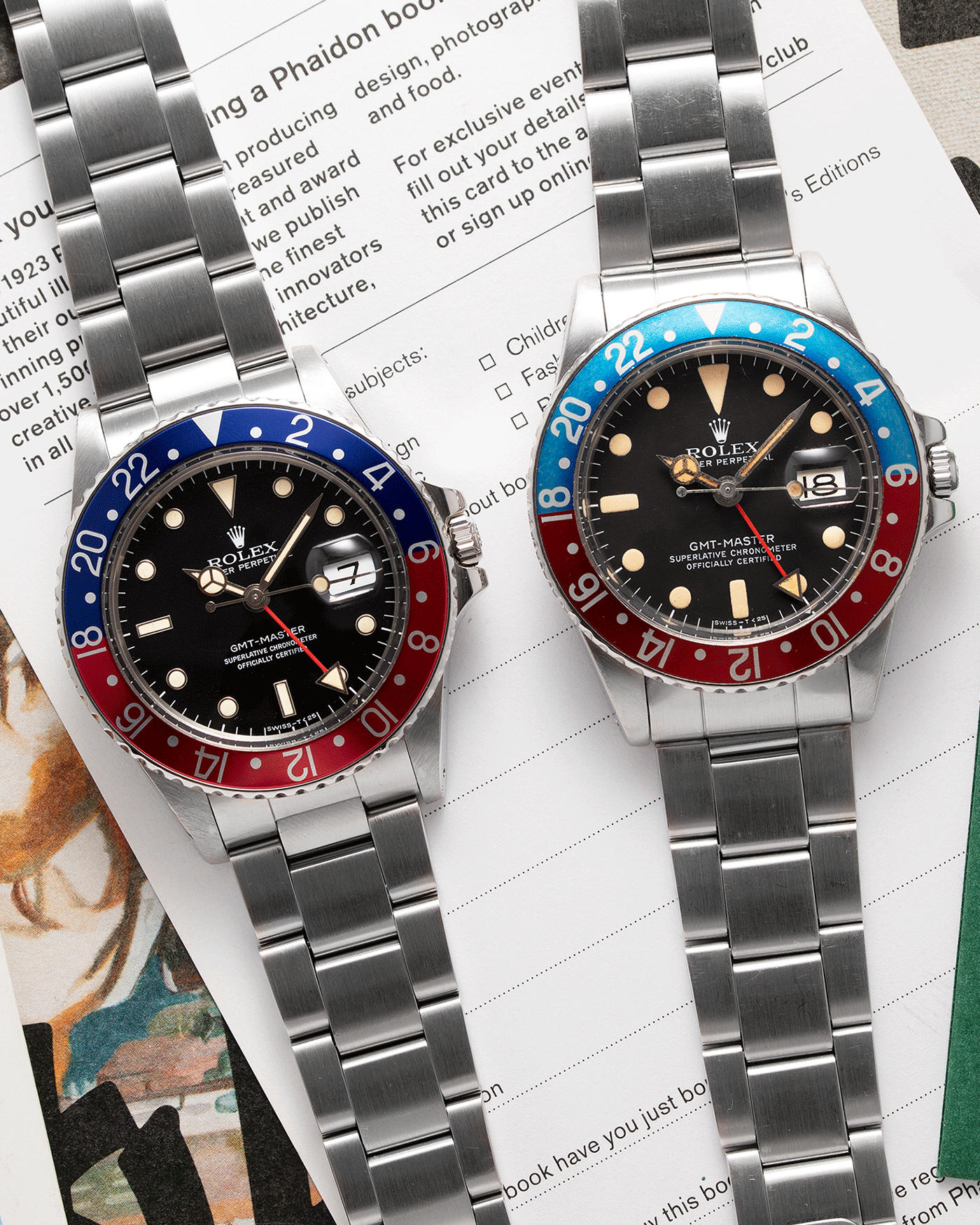 Brand: Rolex Year: 1978/79 Model: GMT-Master Reference Number: 1675 Serial Number: 5,73X,XXX Material: Stainless Steel Movement: Cal. 1570 Case Diameter: 40mm Lug Width: 20mm Bracelet: Rolex 7836 Folded Oyster Bracelet with ‘358’ end links