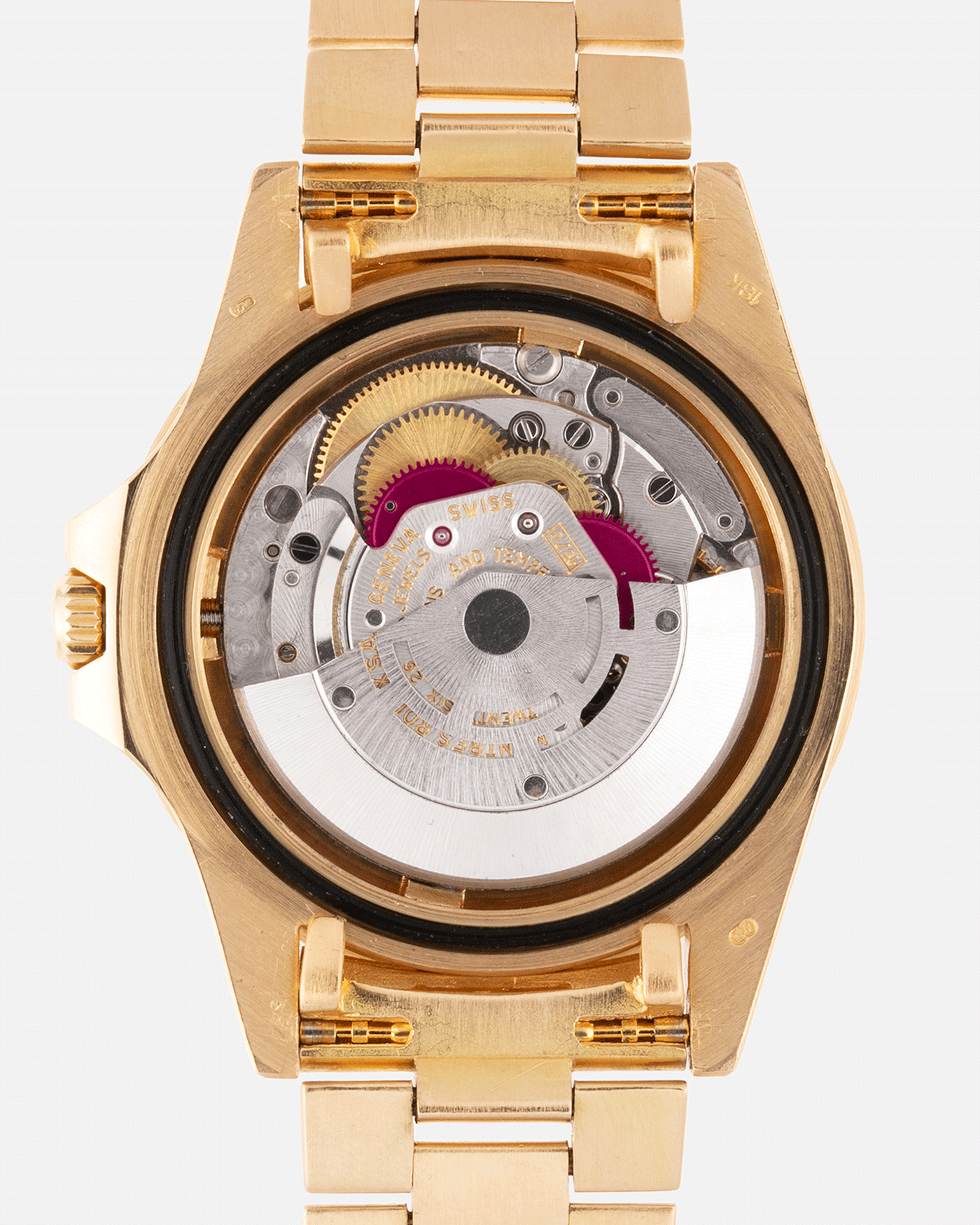 Brand: Rolex Year: 1978 Model: GMT-Master Reference Number: 1675 Serial Number: 5.3 mil Material: 18k Yellow Gold Movement: Cal. 1570 Case Diameter: 40mm Lug Width: 20mm Strap: 18k Yellow Gold Rolex President Bracelet