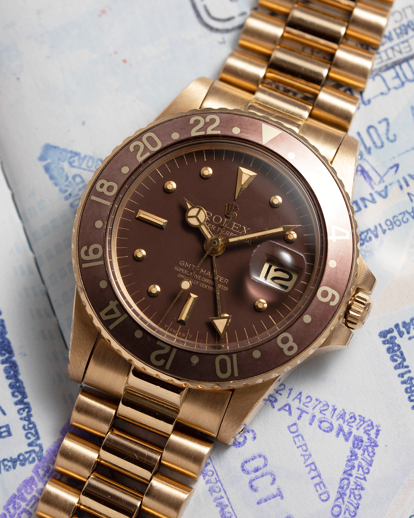 Rolex GMT Master Ref. 1675 8 Yellow Gold S.Song Vintage Watches