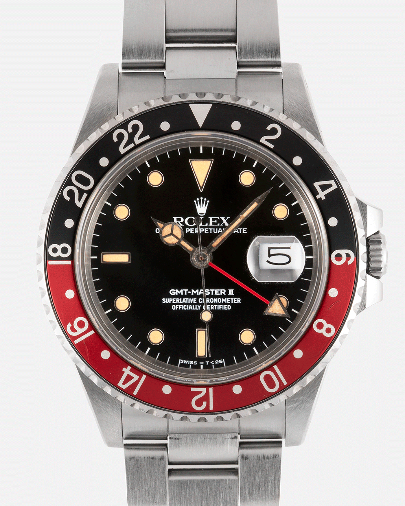 Brand: Rolex Year: 1987 Model: GMT-Master II Reference Number: 16760 Serial Number: 963XXXX Material: Stainless Steel Movement: Cal. 3085 Case Diameter: 40mm Lug Width: 20mm Bracelet/Strap: Rolex Heavy Oyster 78360 with ‘501’ Endlinks and ‘L3’ Clasp