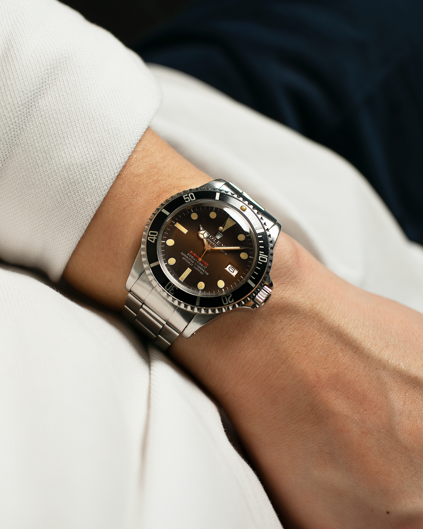 Brand: Rolex Model: Submariner Reference Number: 1680 ‘Red’ Year: 1969 Serail Number: 2.2 Mil Material: Stainless Steel Movement: Cal. 1570 Case Diameter: 40mm Lug Width: 20mm Bracelet/Strap: Rolex 9315 Oyster bracelet with 380 endlinks. 