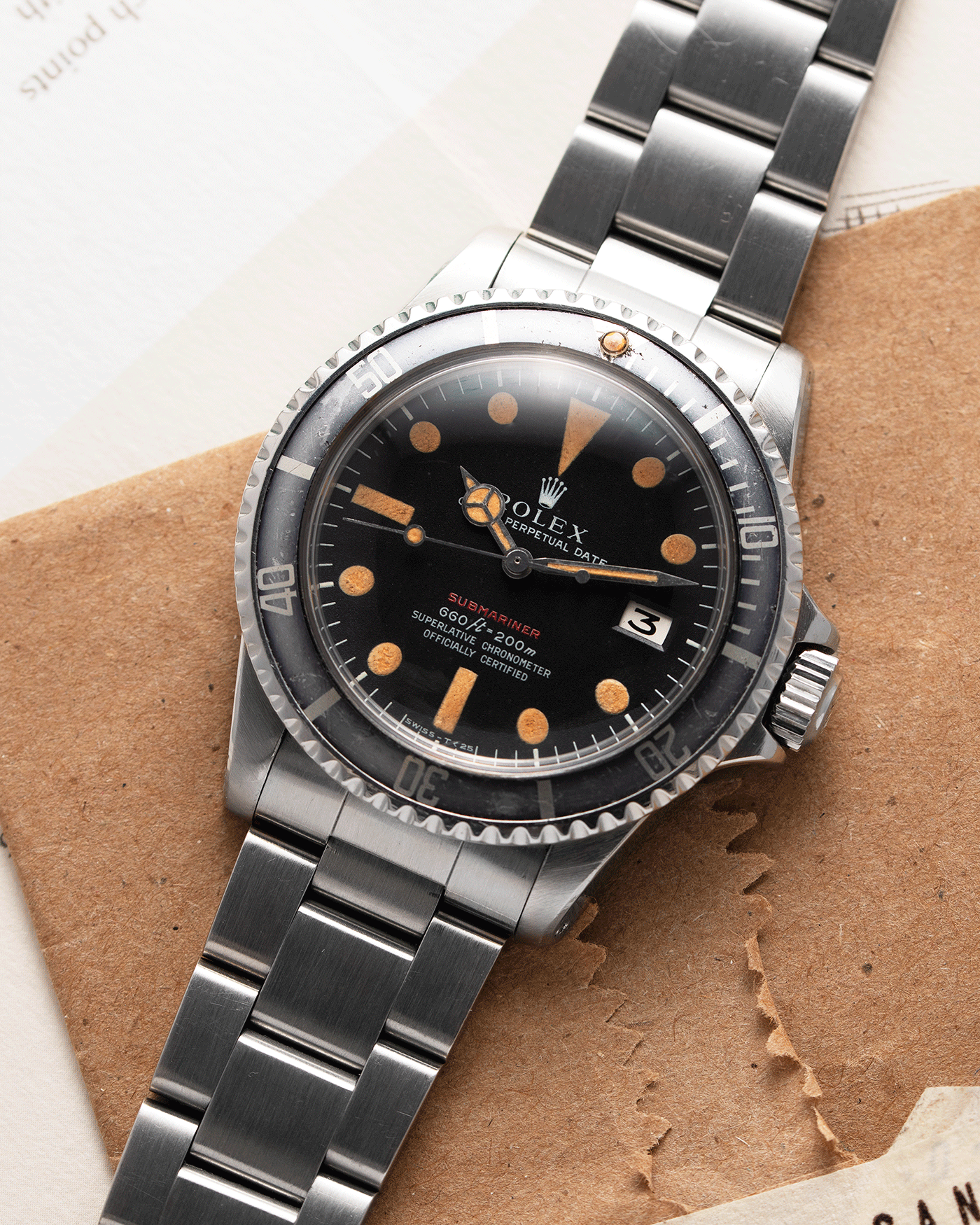 Brand: Rolex Model: Submariner Reference Number: 1680 ‘Red’ Material: Stainless Steel Movement: Cal. 1570 Case Diameter: 40mm Lug Width: 20mm Bracelet/Strap: Rolex 93150 Oyster bracelet with 580 endlinks.