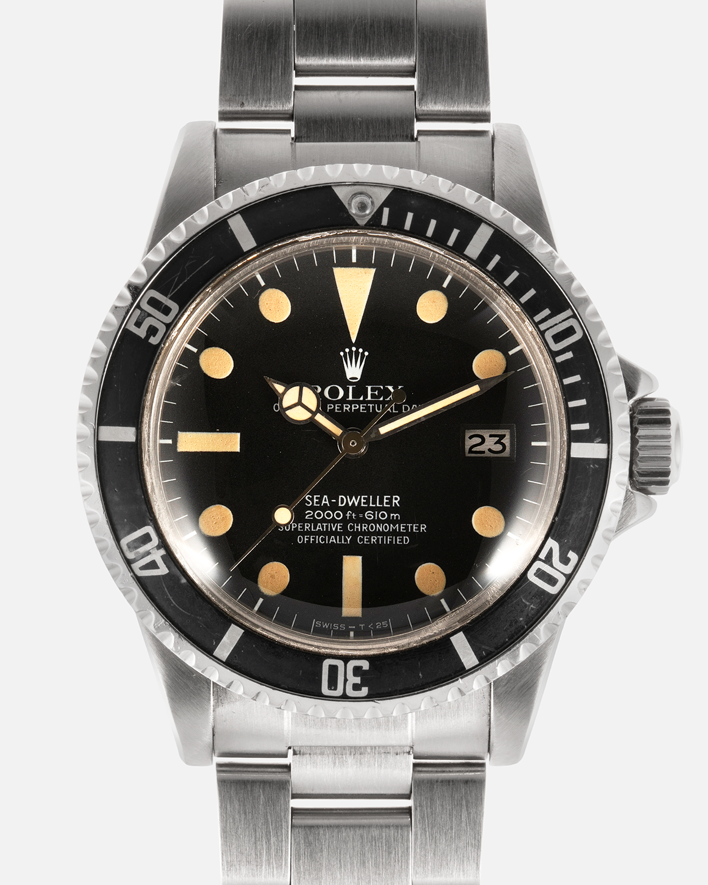 Brand: Rolex Year: 1978 Model: Sea Dweller Reference Number: 1665 Serial Number: 5.4 mil Material: Stainless Steel Movement: Cal. 1570 Case Diameter: 40mm Lug Width: 20mm Bracelet/Strap: Rolex 93150 Bracelet with 593 End Links