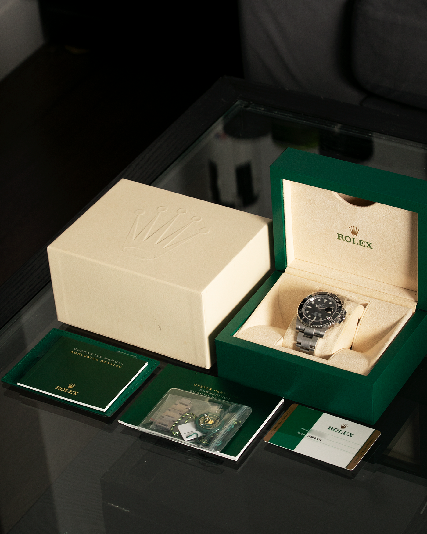 Brand: Rolex Year: 2017 Model: Submariner Reference Number: 116610LN Serial Number: Random Serial Material: Stainless Steel Movement: Cal. 3135 Case Diameter: 40mm Lug Width: 20mm Bracelet/Strap: Stainless Steel Rolex Oyster Bracelet